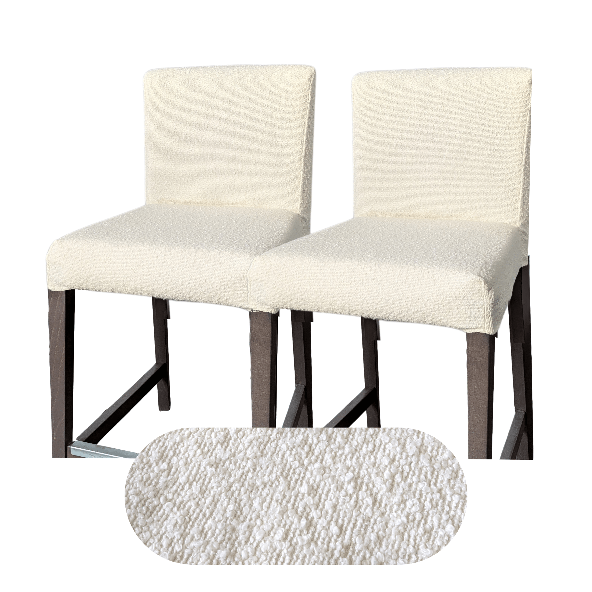 Rockin Cushions IKEA Henriksdal Barstool 2 Pack, Boucle Shearling Natural White Barstool Covers, Compatible with IKEA Henriksdal