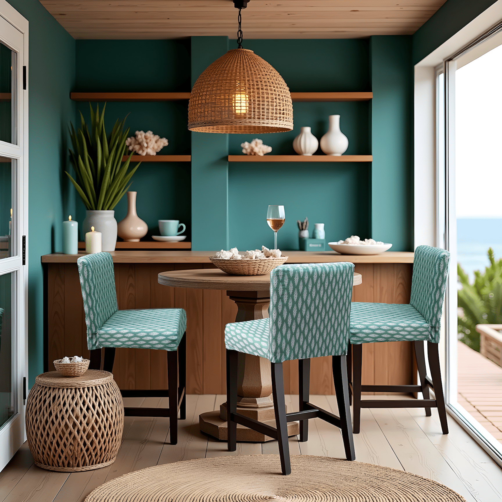 Rockin Cushions IKEA Henriksdal Barstool 2 Pack, Leaf Sage Green Barstool Covers, Compatible with IKEA Henriksdal