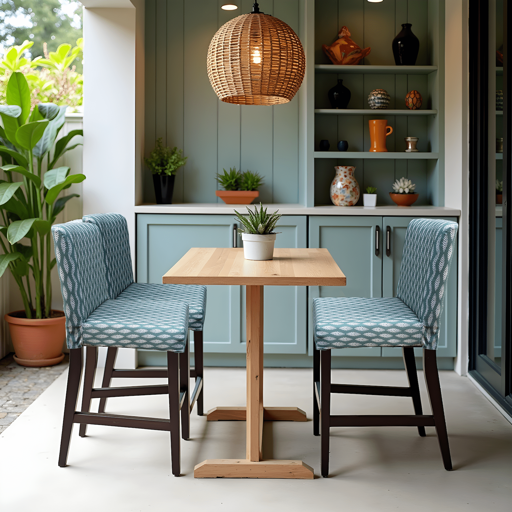 Rockin Cushions IKEA Henriksdal Barstool 2 Pack, Leaf Sage Green Barstool Covers, Compatible with IKEA Henriksdal