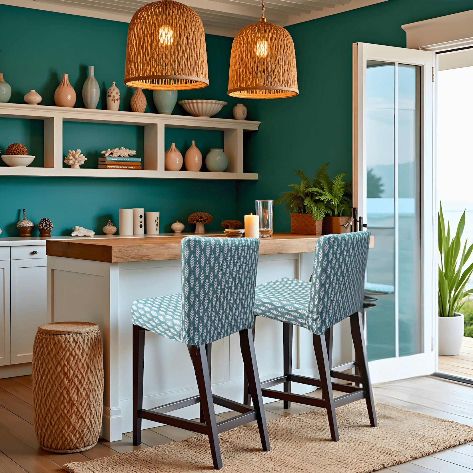 Rockin Cushions IKEA Henriksdal Barstool 2 Pack, Leaf Sage Green Barstool Covers, Compatible with IKEA Henriksdal