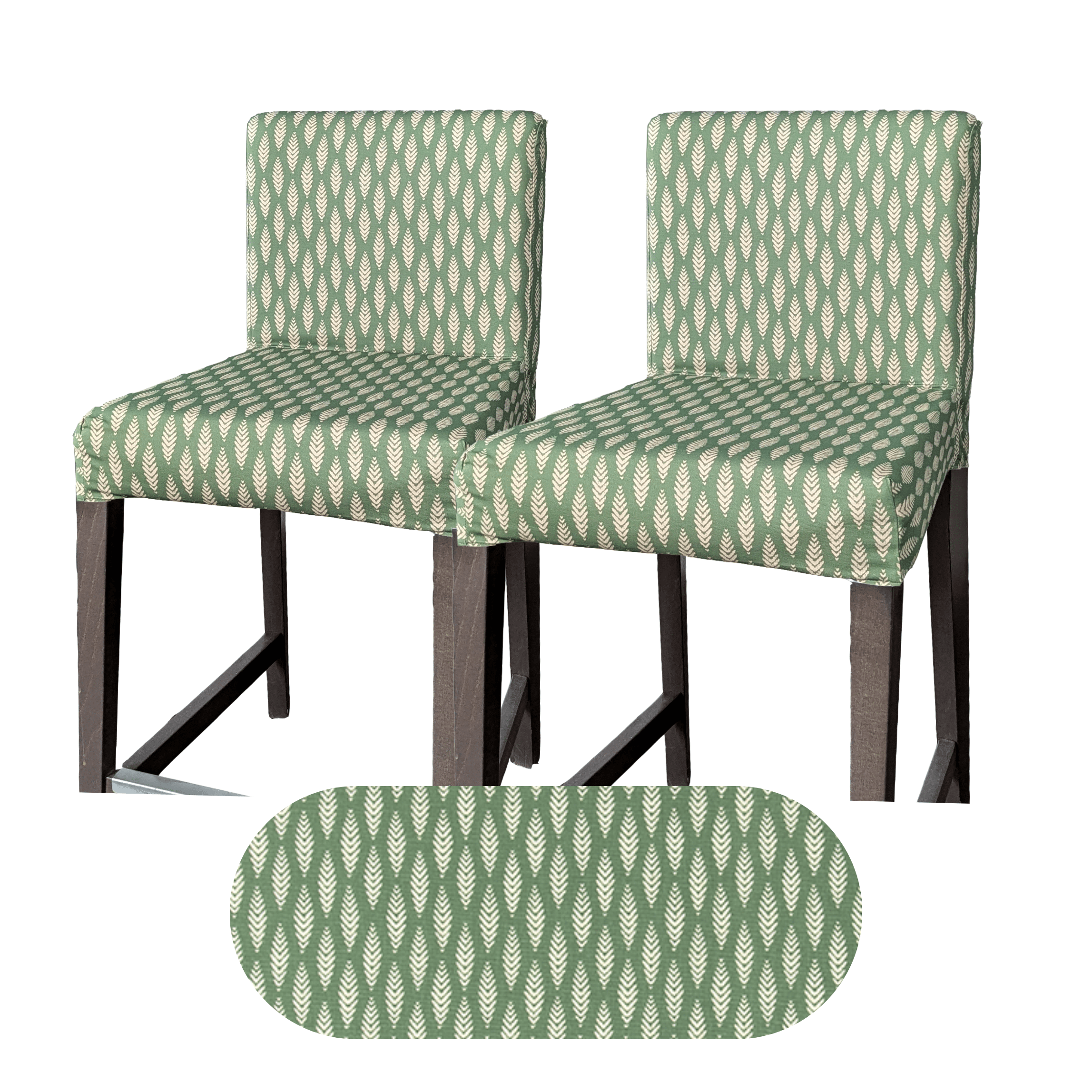 Rockin Cushions IKEA Henriksdal Barstool 2 Pack, Leaf Sage Green Barstool Covers, Compatible with IKEA Henriksdal