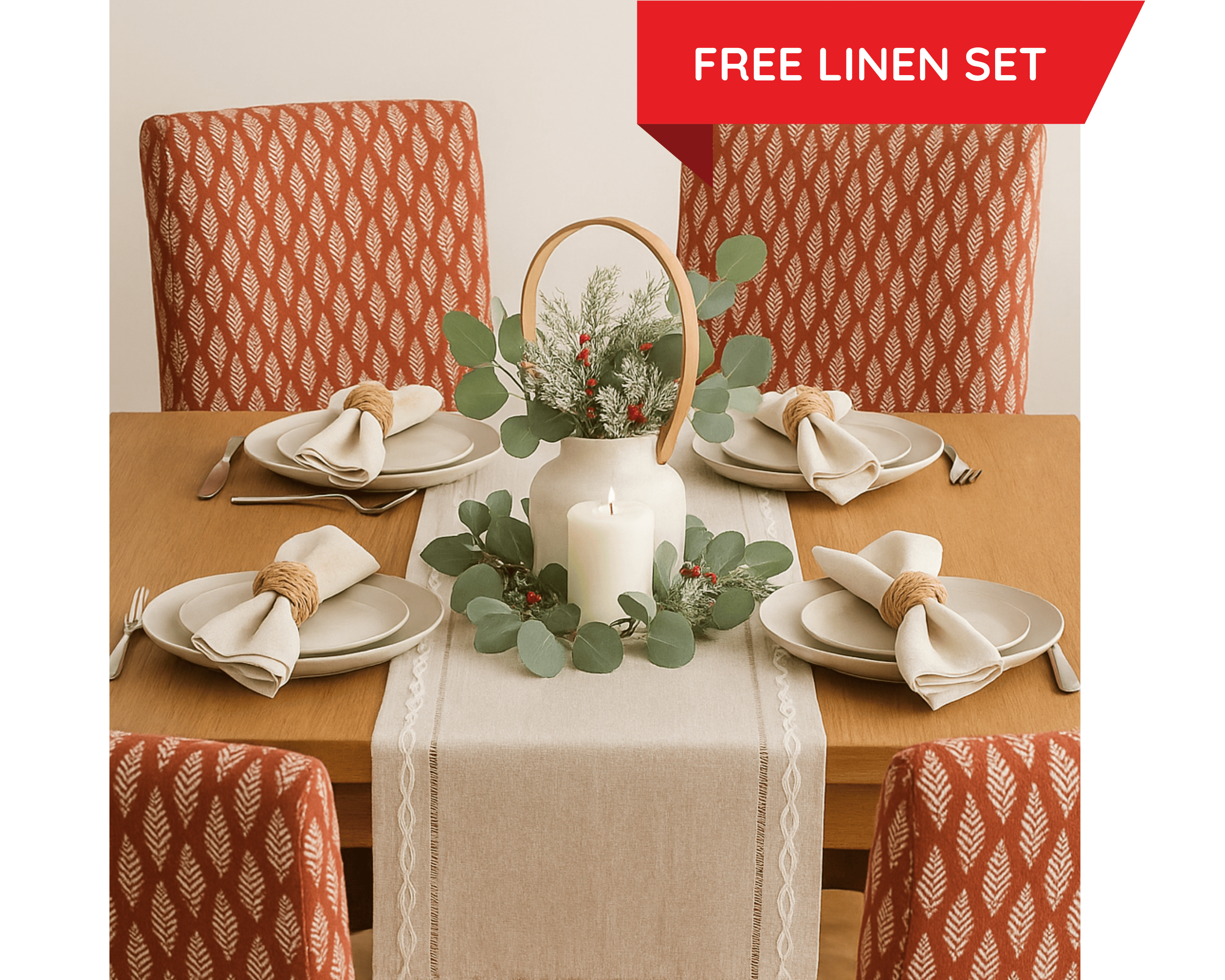 Rockin Cushions IKEA Henriksdal Barstool 2 Pack, Leaf Terracotta Red Barstool Covers, Compatible with IKEA Henriksdal