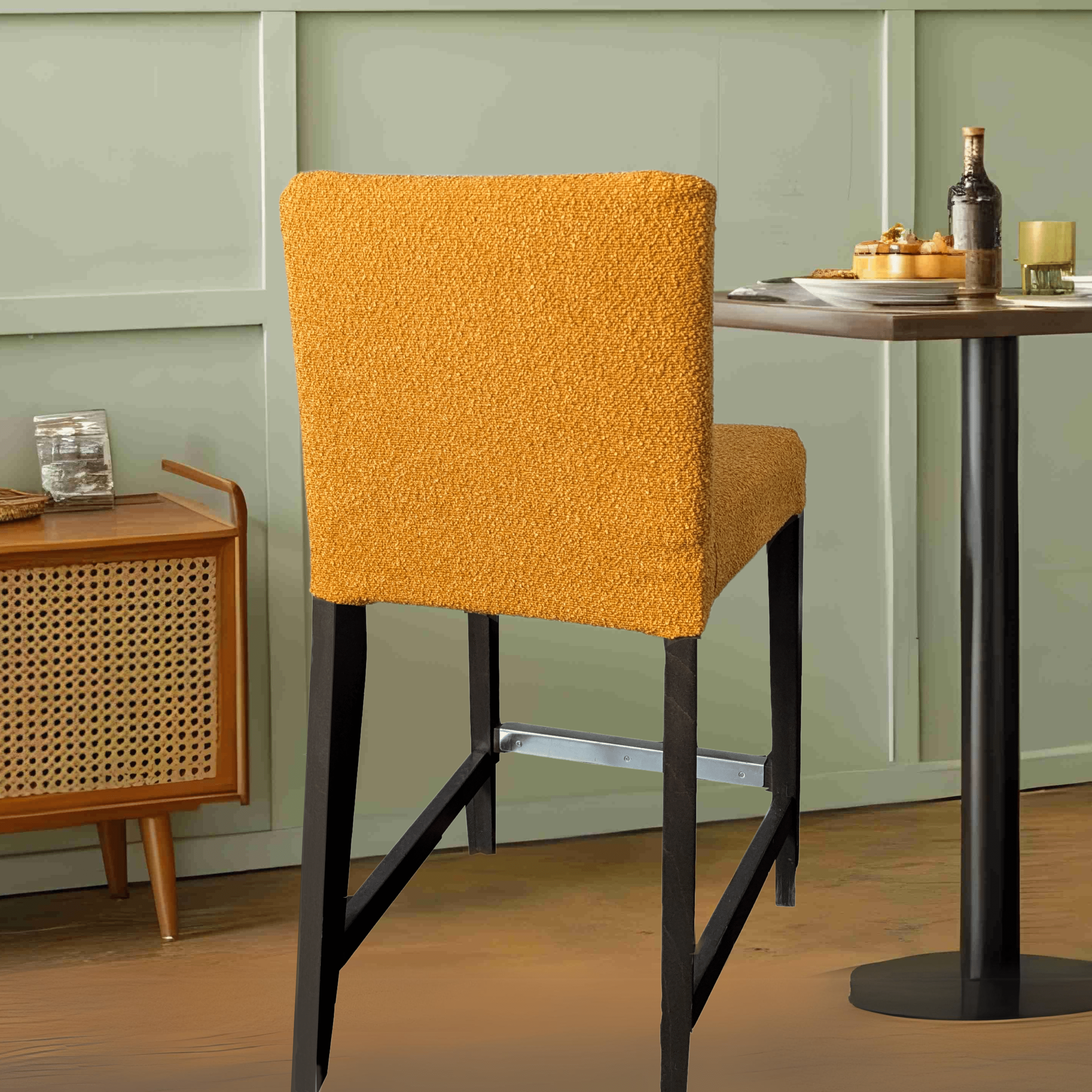 Rockin Cushions IKEA Henriksdal Barstool Boucle Shearling Cinnamon Brown Barstool Covers, Compatible with IKEA Henriksdal, Set of 2