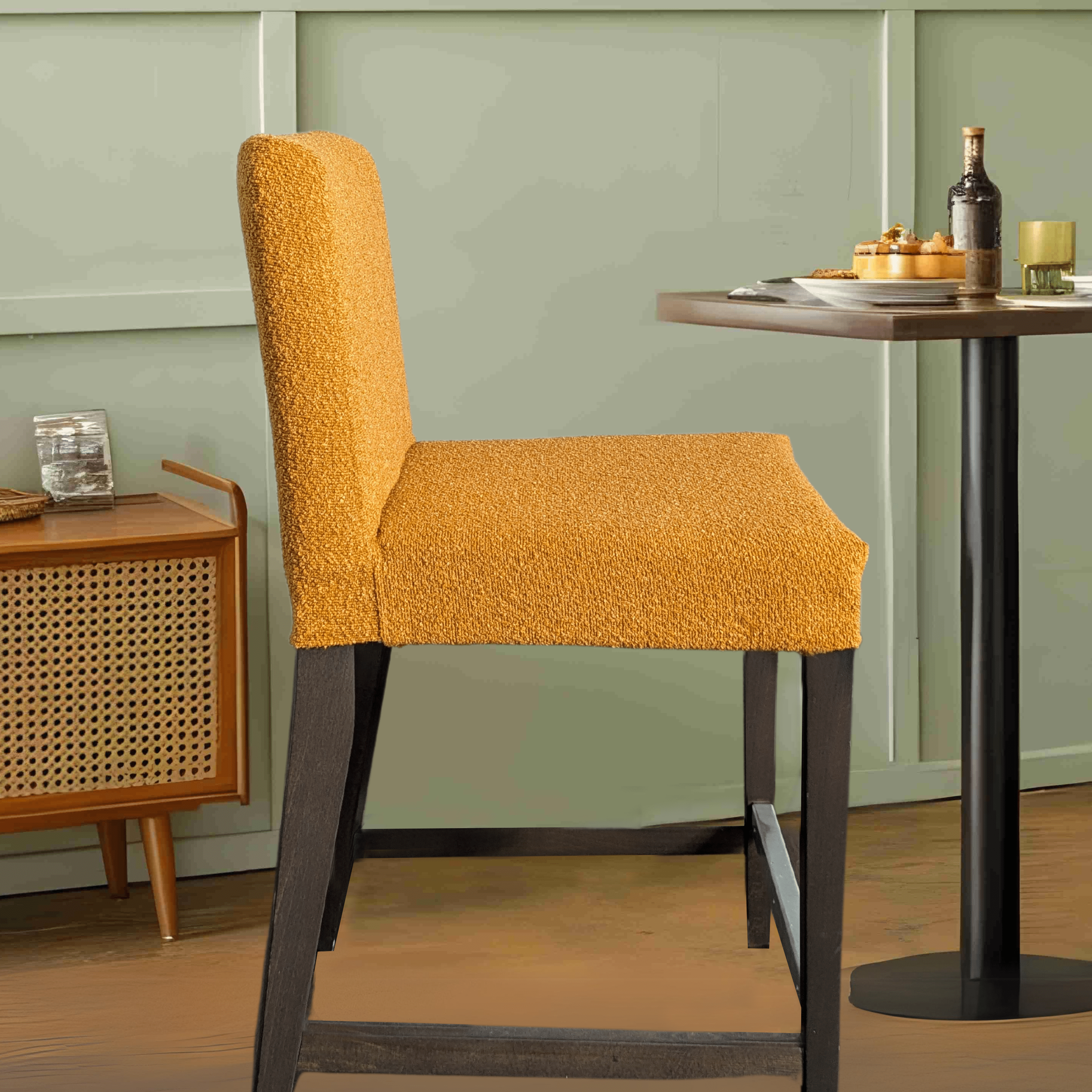 Rockin Cushions IKEA Henriksdal Barstool Boucle Shearling Cinnamon Brown Barstool Covers, Compatible with IKEA Henriksdal, Set of 2