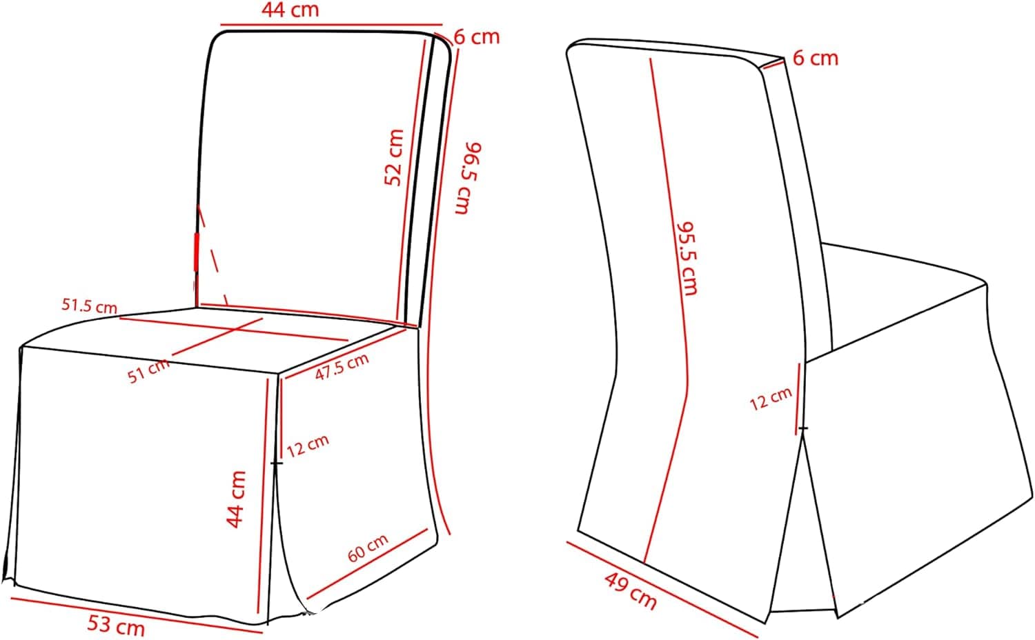 Rockin Cushions IKEA Henriksdal Dining 4 Pack - IKEA HENRIKSDAL Slip Cover, Beige Linen Floor Length