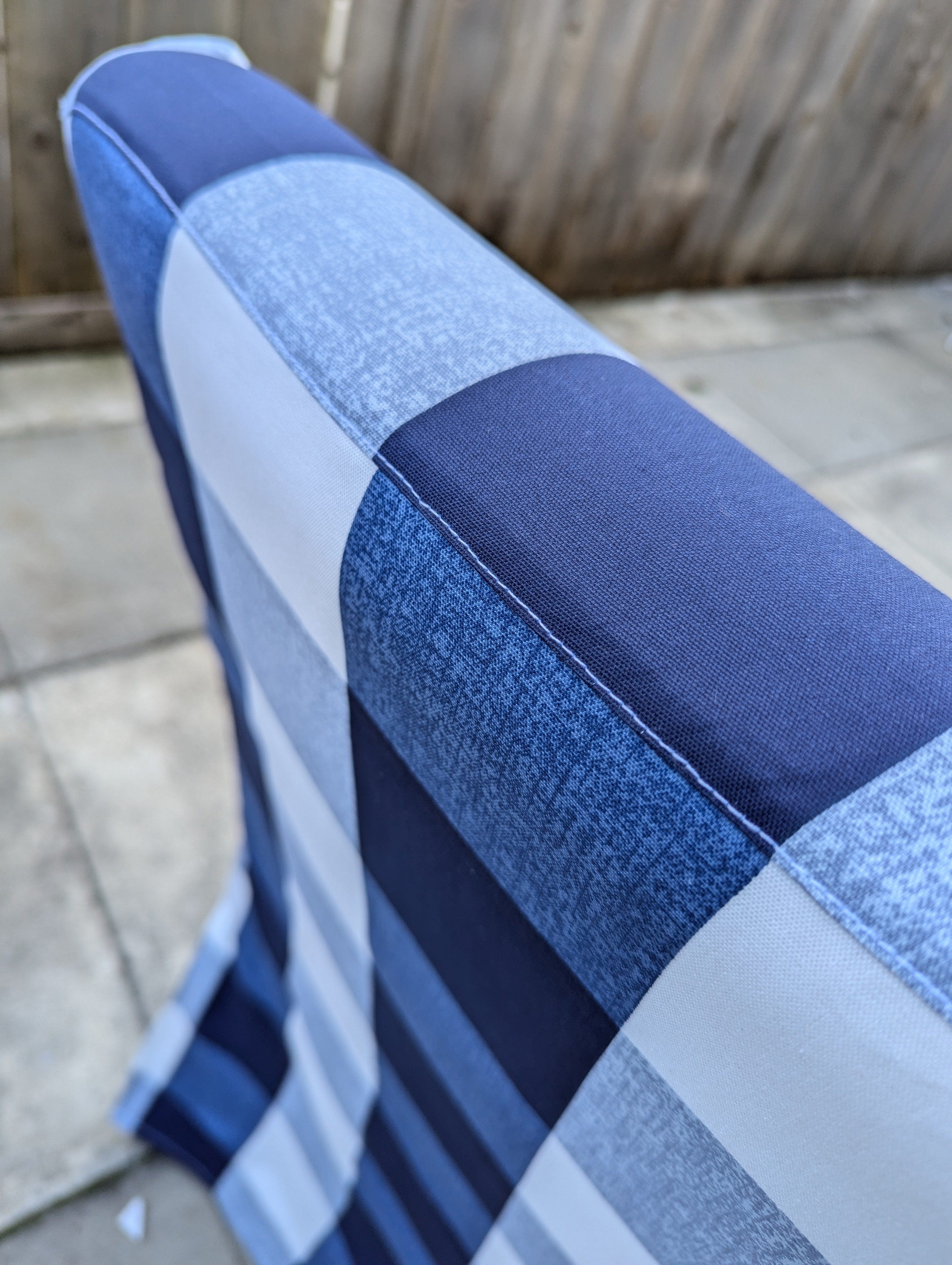 Rockin Cushions IKEA Henriksdal Dining Buffalo Check Navy Blue Floor Length Dining Chair Cover, Compatible with IKEA Henriksdal