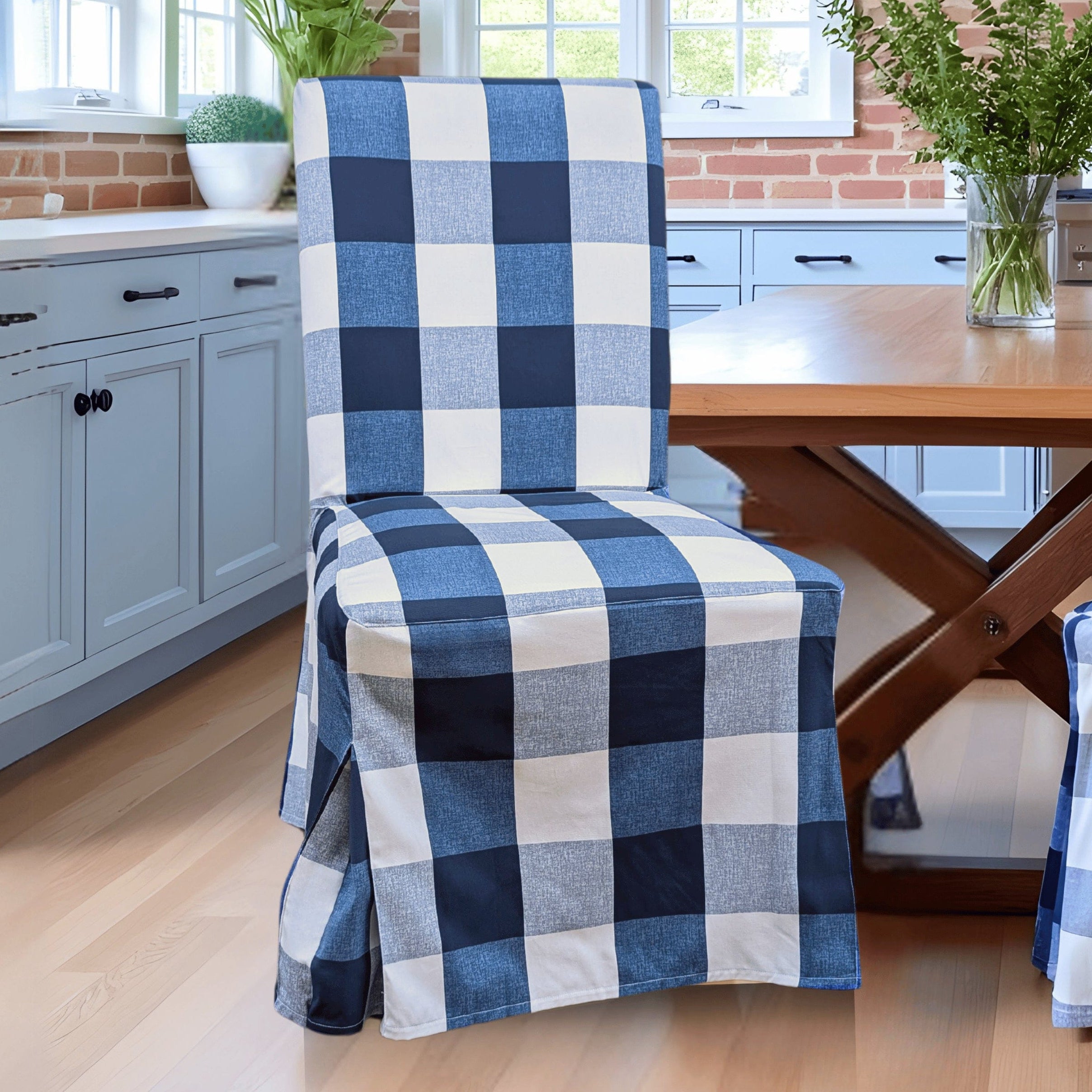 IKEA Henriksdal Slipcover USA Size - Navy Buffalo Check Plaid