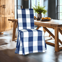 Load image into Gallery viewer, Rockin Cushions IKEA Henriksdal Dining IKEA Henriksdal Dining Chair Cover, Buffalo Check Navy Blue, Floor Length