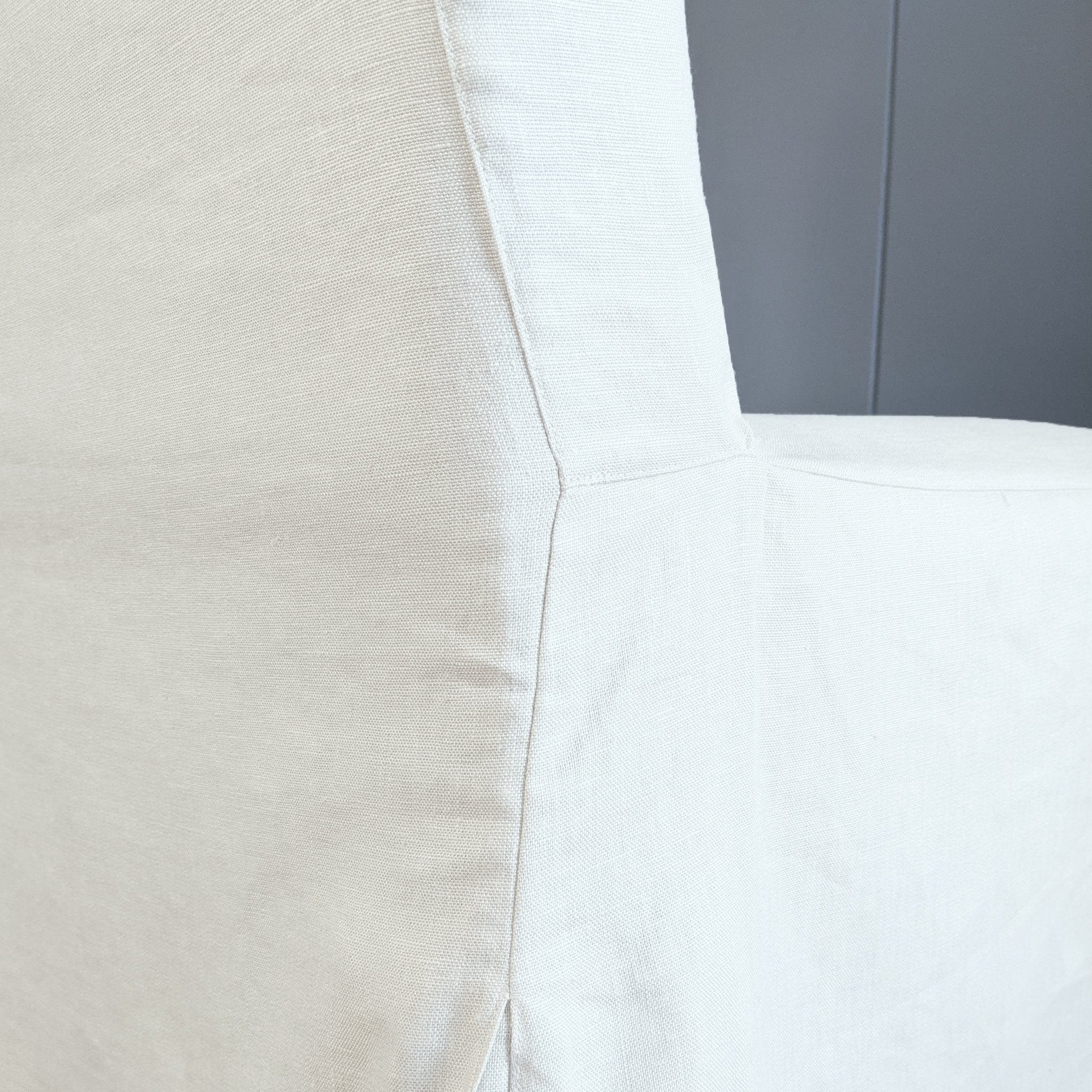 Rockin Cushions IKEA Henriksdal Dining IKEA HENRIKSDAL Slip Cover, White Linen Canvas Floor Length