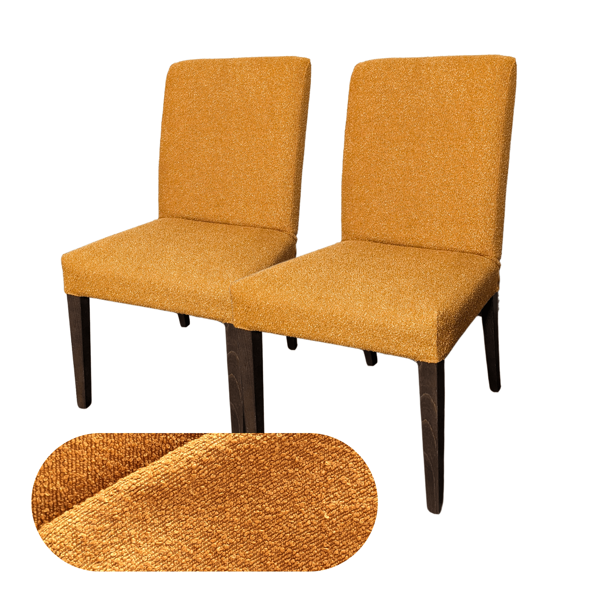 Rockin Cushions IKEA Henriksdal Dining Regular 2 Pack, Boucle Cinnamon Brown Dining Chair Cover, Compatible with IKEA Henriksdal