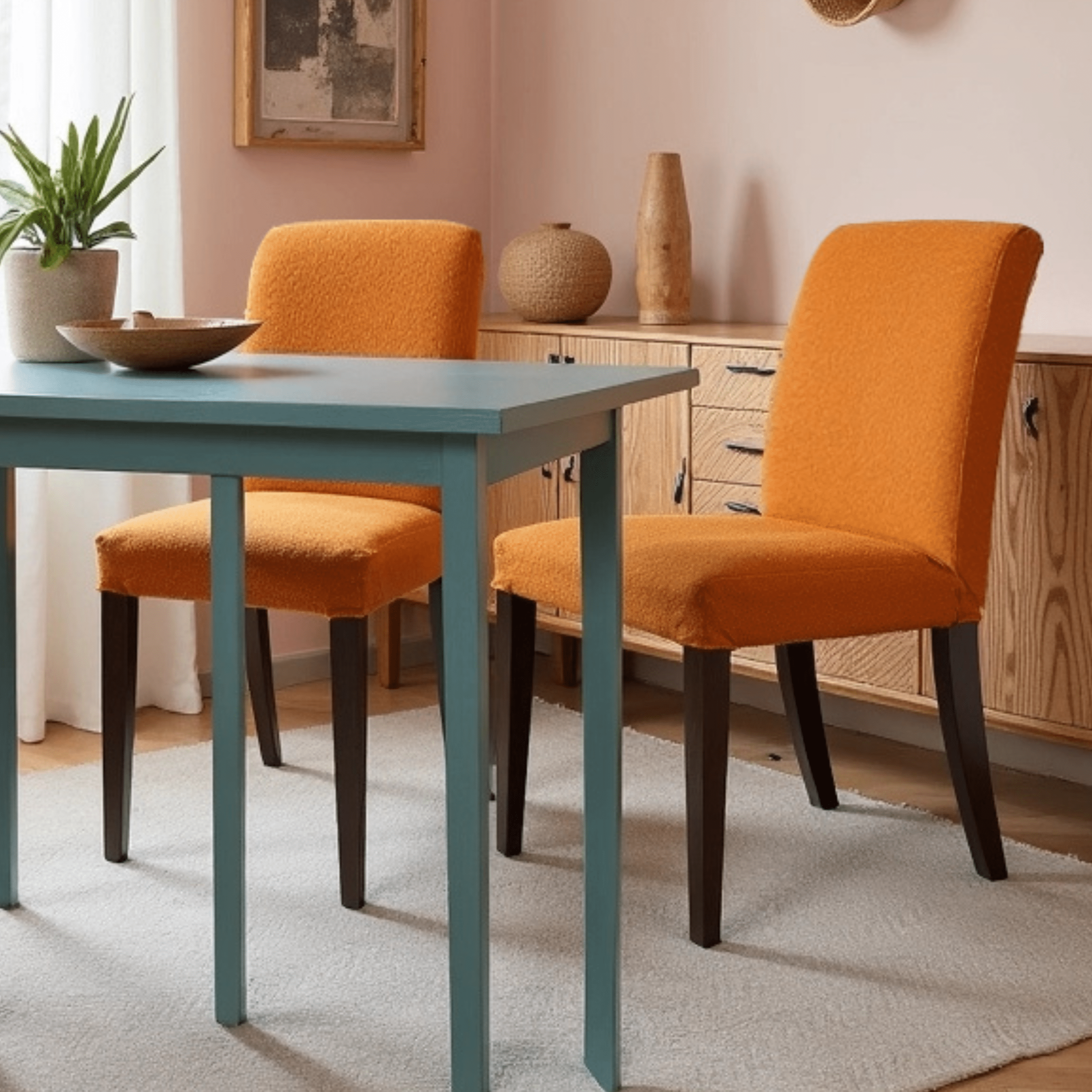 Rockin Cushions IKEA Henriksdal Dining Regular 2 Pack, Boucle Cinnamon Brown Dining Chair Cover, Compatible with IKEA Henriksdal