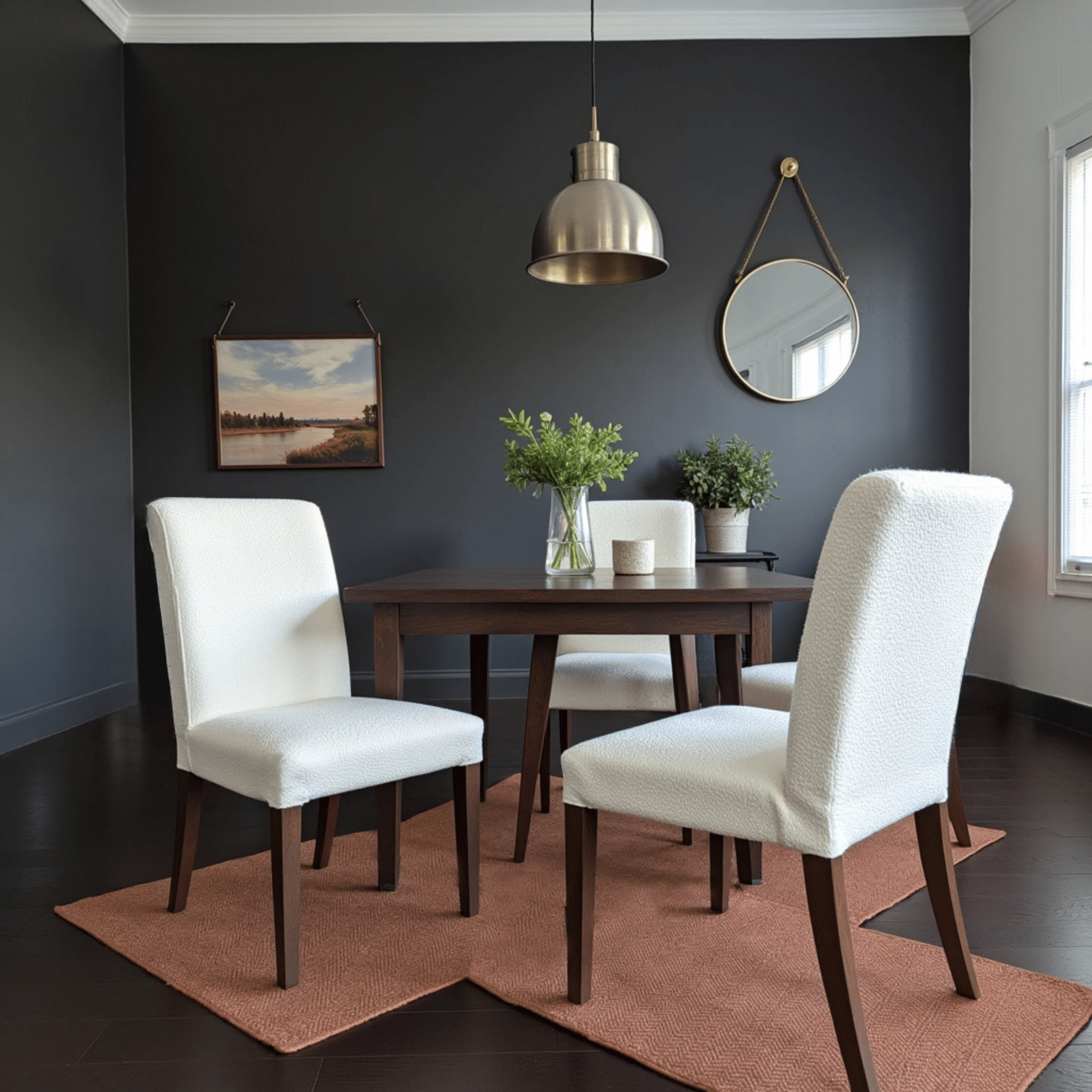 Rockin Cushions IKEA Henriksdal Dining Regular 2 Pack, Boucle Natural White Dining Chair Covers, Compatible with IKEA Henriksdal