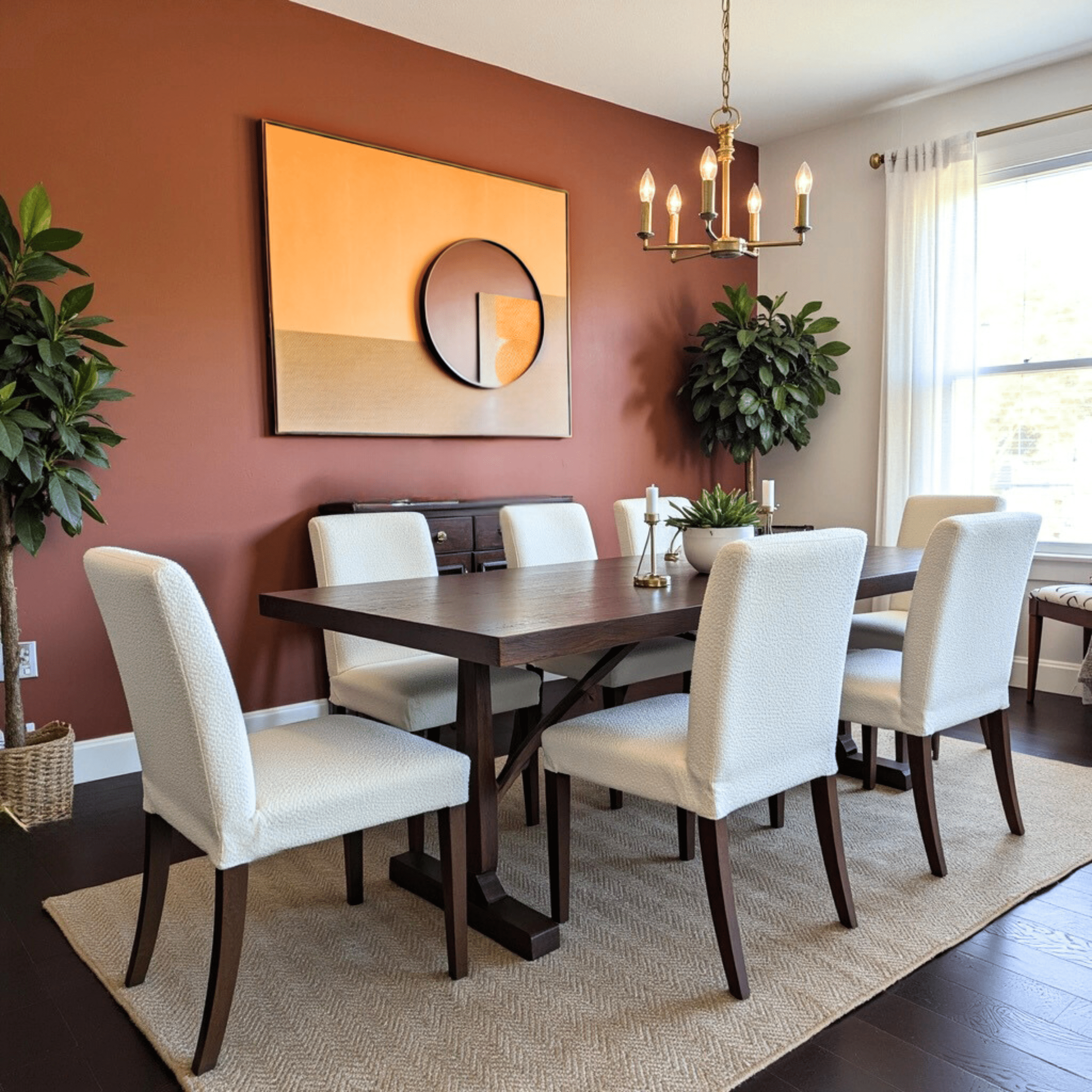 Rockin Cushions IKEA Henriksdal Dining Regular 2 Pack, Boucle Natural White Dining Chair Covers, Compatible with IKEA Henriksdal