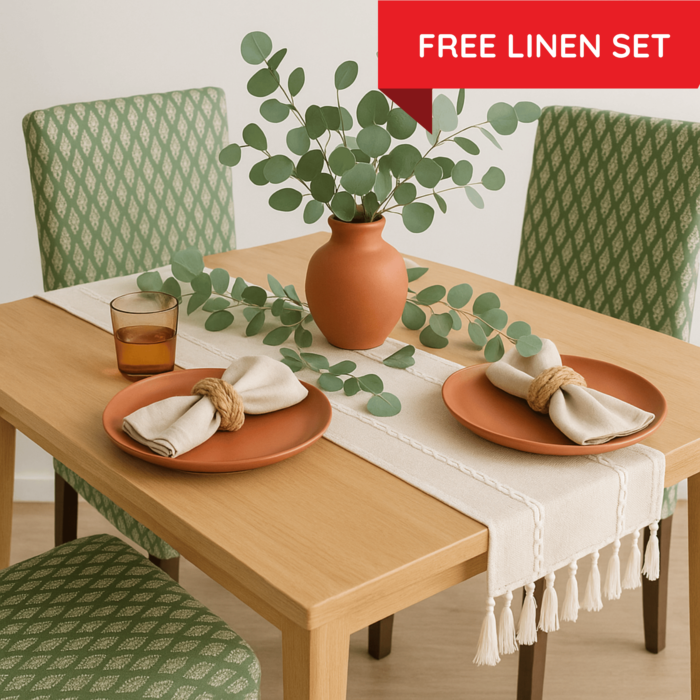 Rockin Cushions IKEA Henriksdal Dining Regular 2 Pack, Leaf Sage Green Dining Chair Covers, Compatible with IKEA Henriksdal