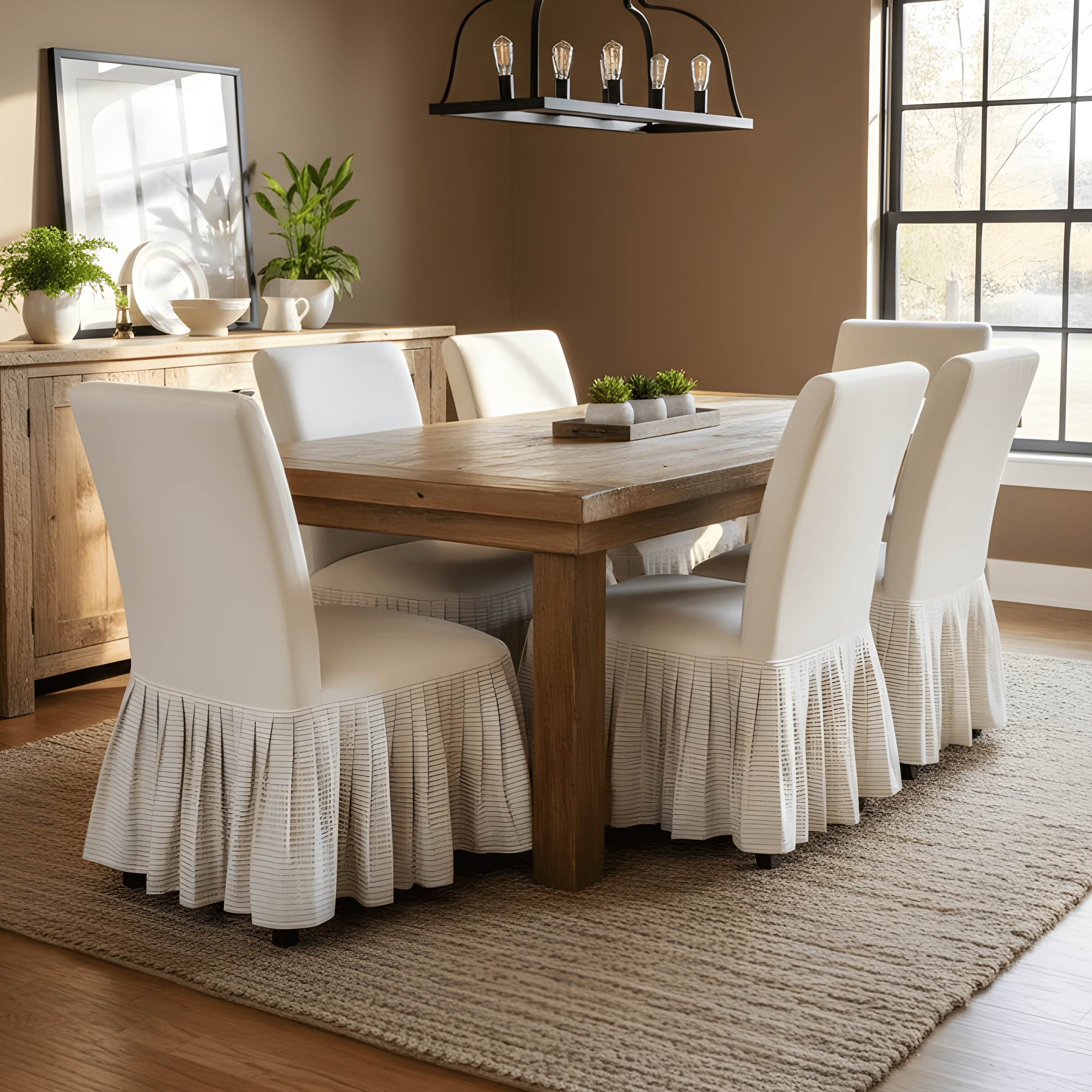 Rockin Cushions IKEA Henriksdal Dining Regular 2 Pack Solid White European Linen Canvas Dining Chair Cover, Compatible with IKEA Henriksdal