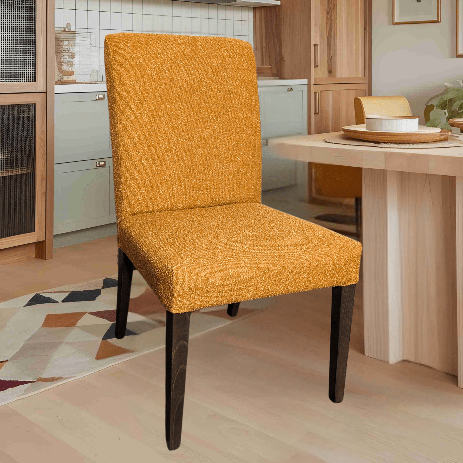 Rockin Cushions IKEA Henriksdal Dining Regular Boucle Cinnamon Brown Dining Chair Cover, Compatible with IKEA Henriksdal, Set of 2