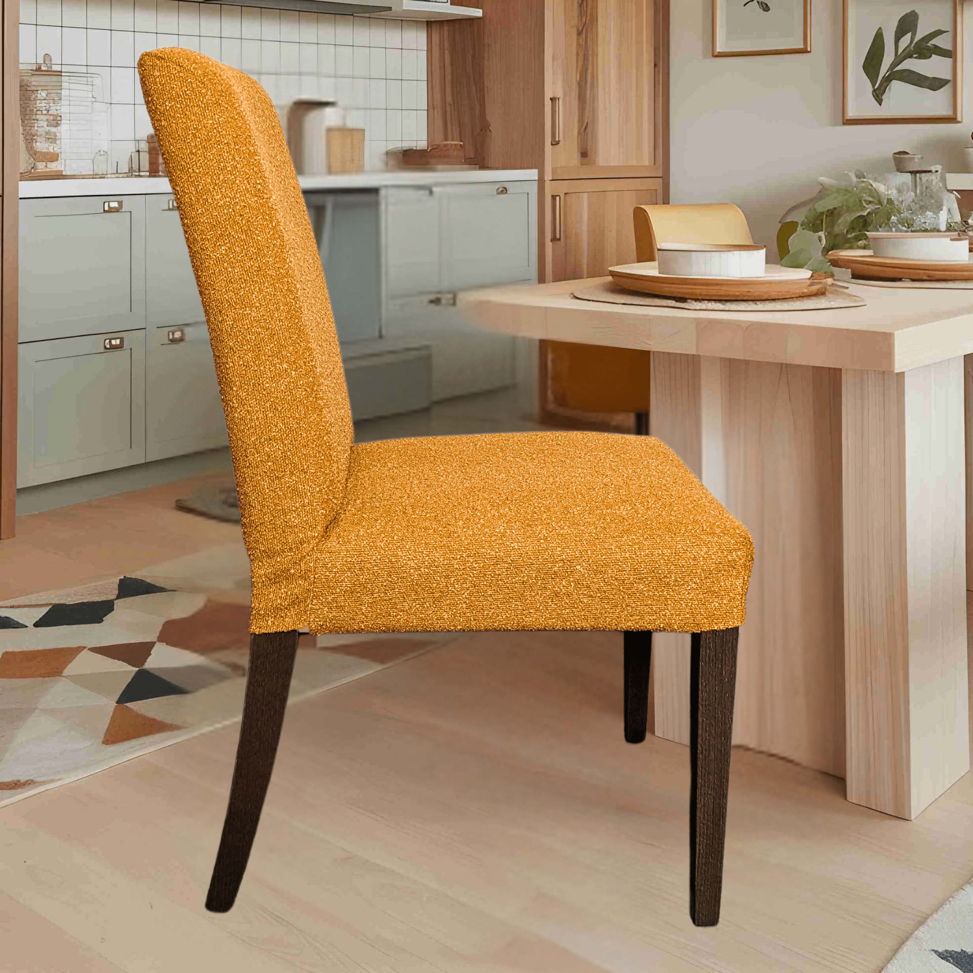 Rockin Cushions IKEA Henriksdal Dining Regular Boucle Cinnamon Brown Dining Chair Cover, Compatible with IKEA Henriksdal, Set of 2