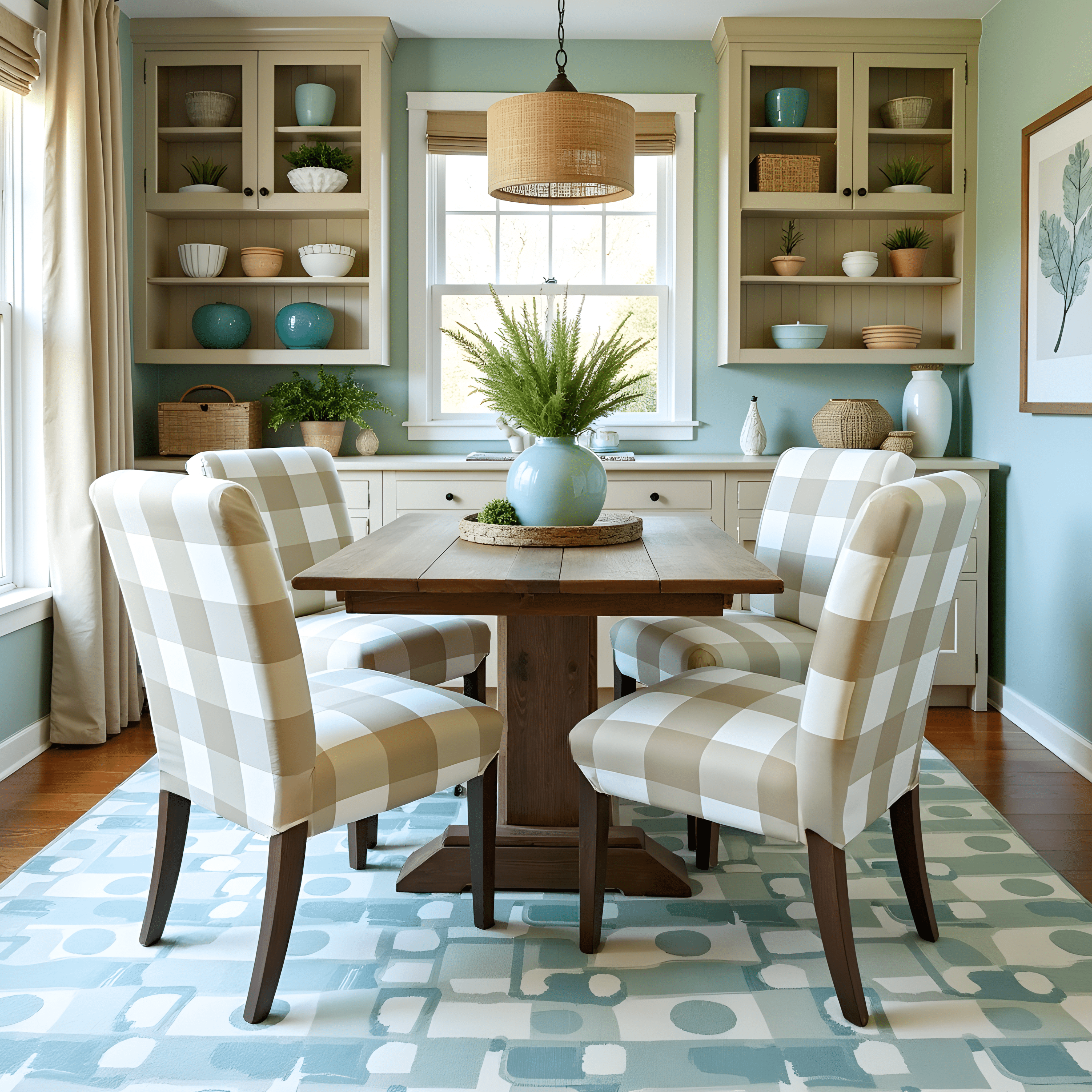 Rockin Cushions IKEA Henriksdal Dining Regular Buffalo Check Beige Dining Chair Cover, Compatible with IKEA Henriksdal