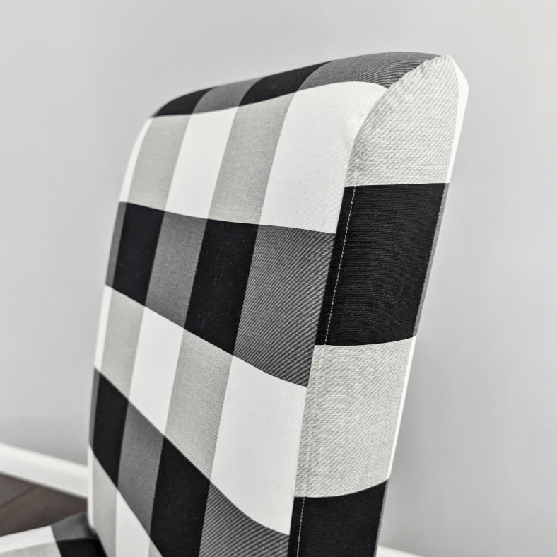 Rockin Cushions IKEA Henriksdal Dining Regular Buffalo Check Black White Dining Chair Covers, Compatible with IKEA Henriksdal, Set of 2