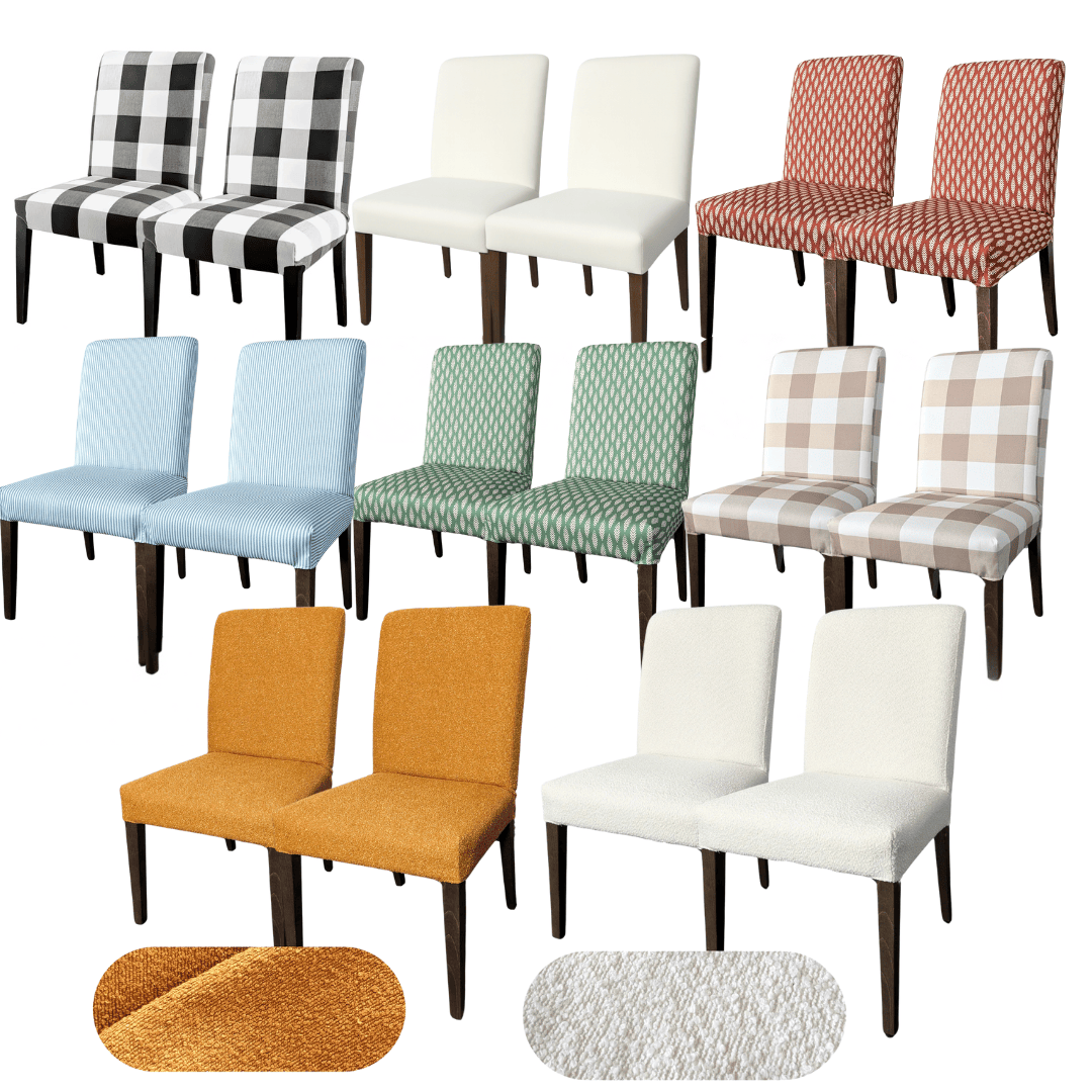 Rockin Cushions IKEA Henriksdal Dining Regular Henriksdal Dining Chair Slipcovers — Bulk Clearance Lot, 160 Pairs (Mixed Fabrics & Designs)