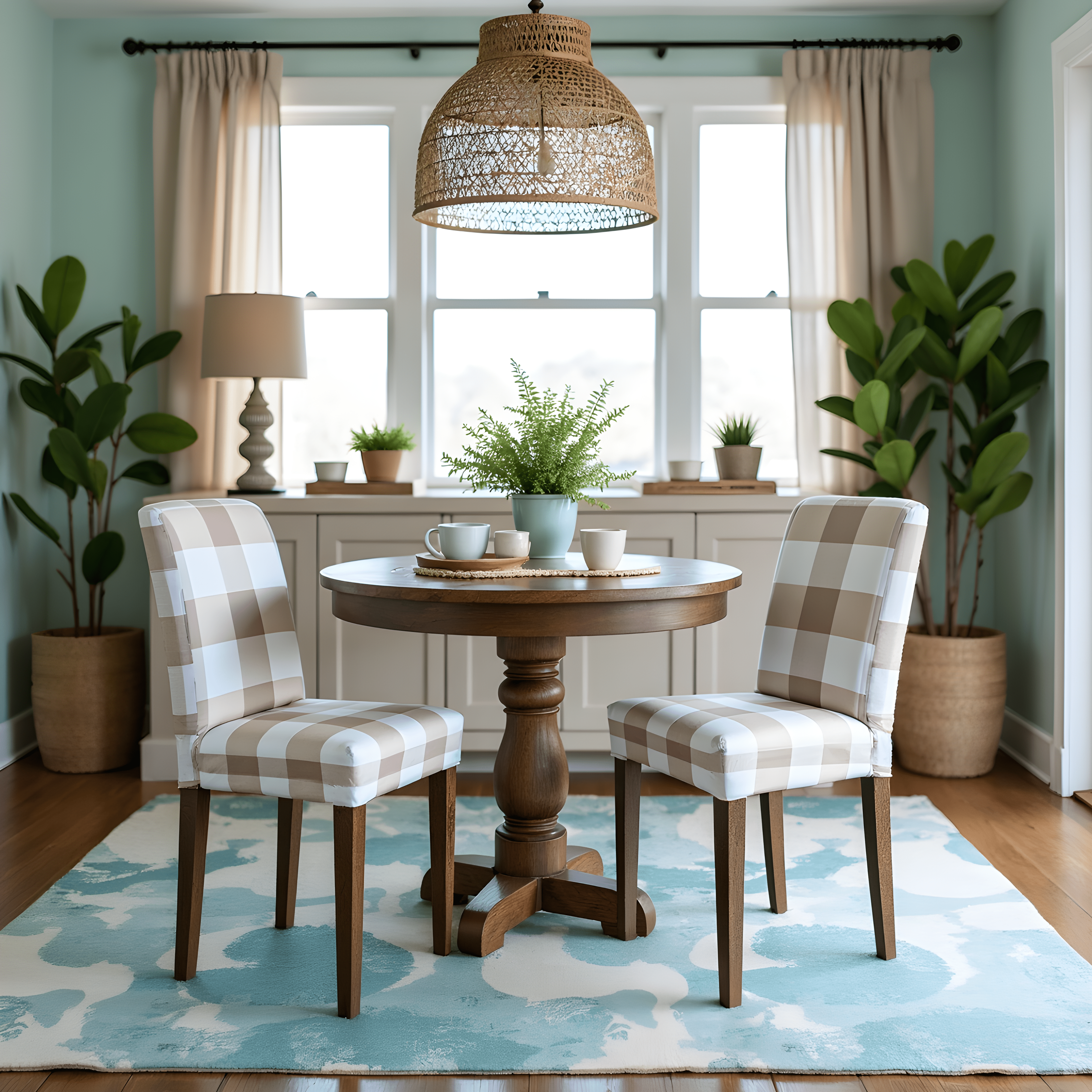 Rockin Cushions IKEA Henriksdal Dining Regular Rockin Cushions 100% Cotton Buffalo Check Beige Slipcover, Compatible with IKEA Henriksdal Dining Chair | Set of 2