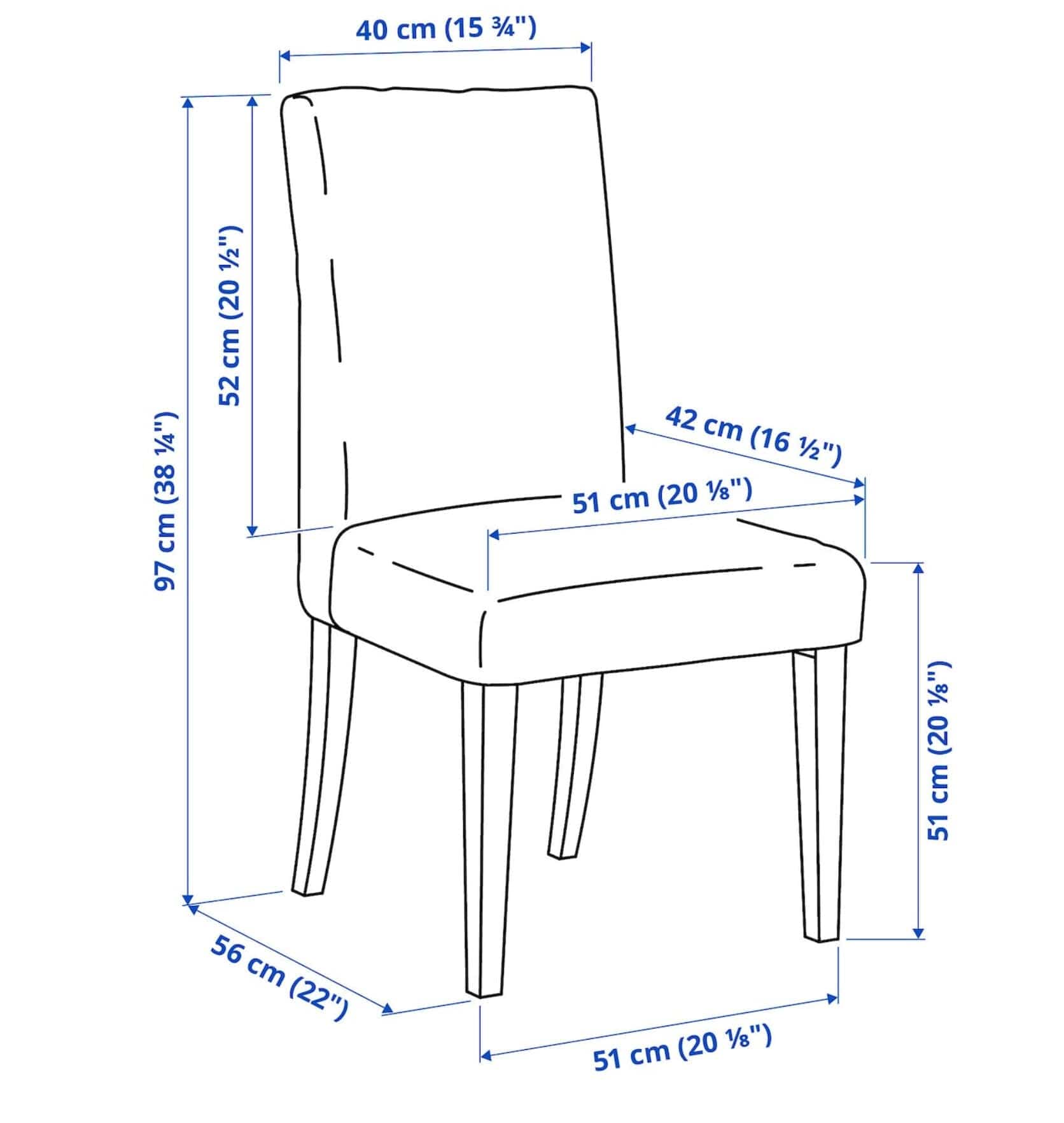 Rockin Cushions IKEA Henriksdal Dining Regular SALE IKEA HENRIKSDAL Chair Slipcover, Check Blue - UK / Australia / Euro Size