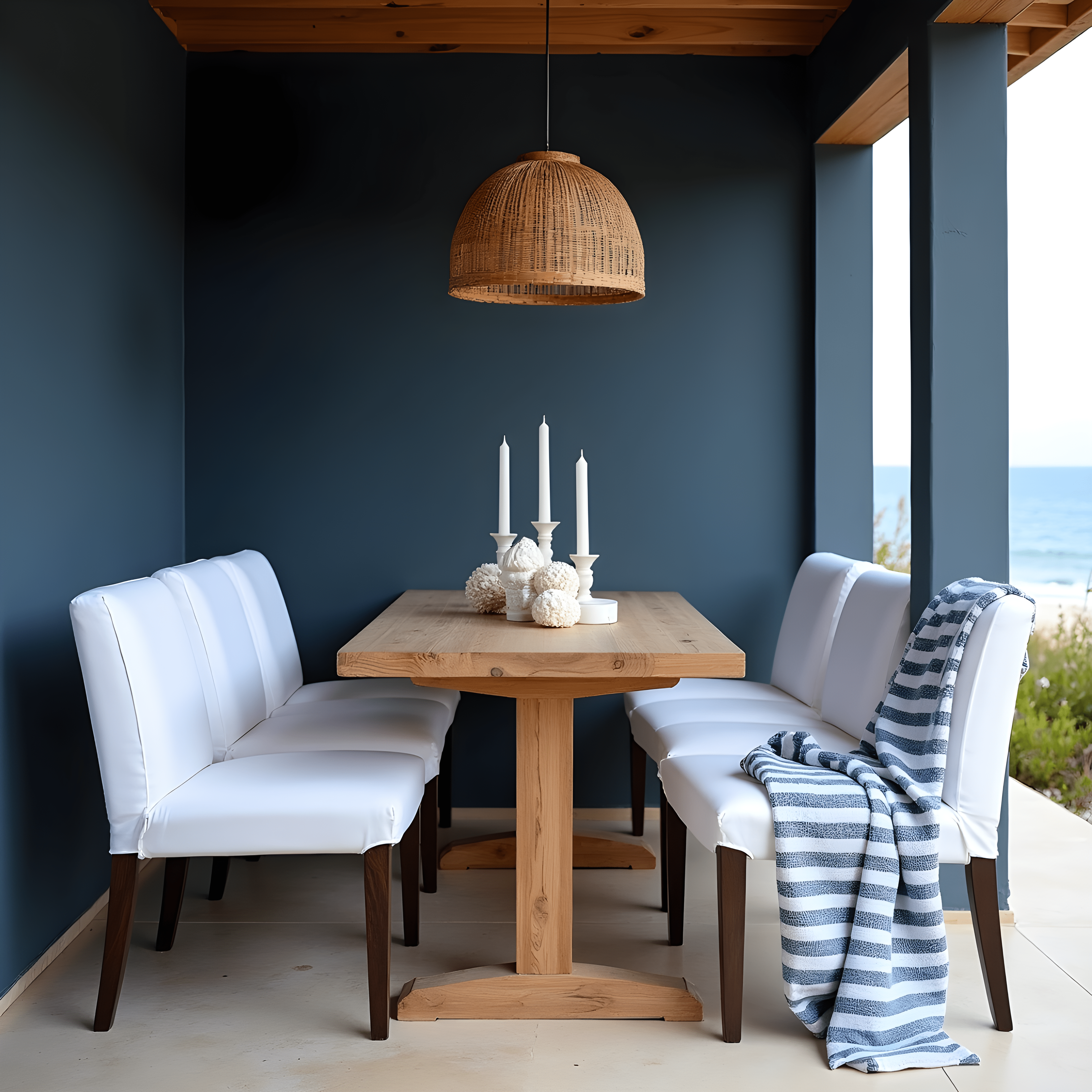 Rockin Cushions IKEA Henriksdal Dining Regular White European Linen Canvas Dining Chair Cover, Compatible with IKEA Henriksdal