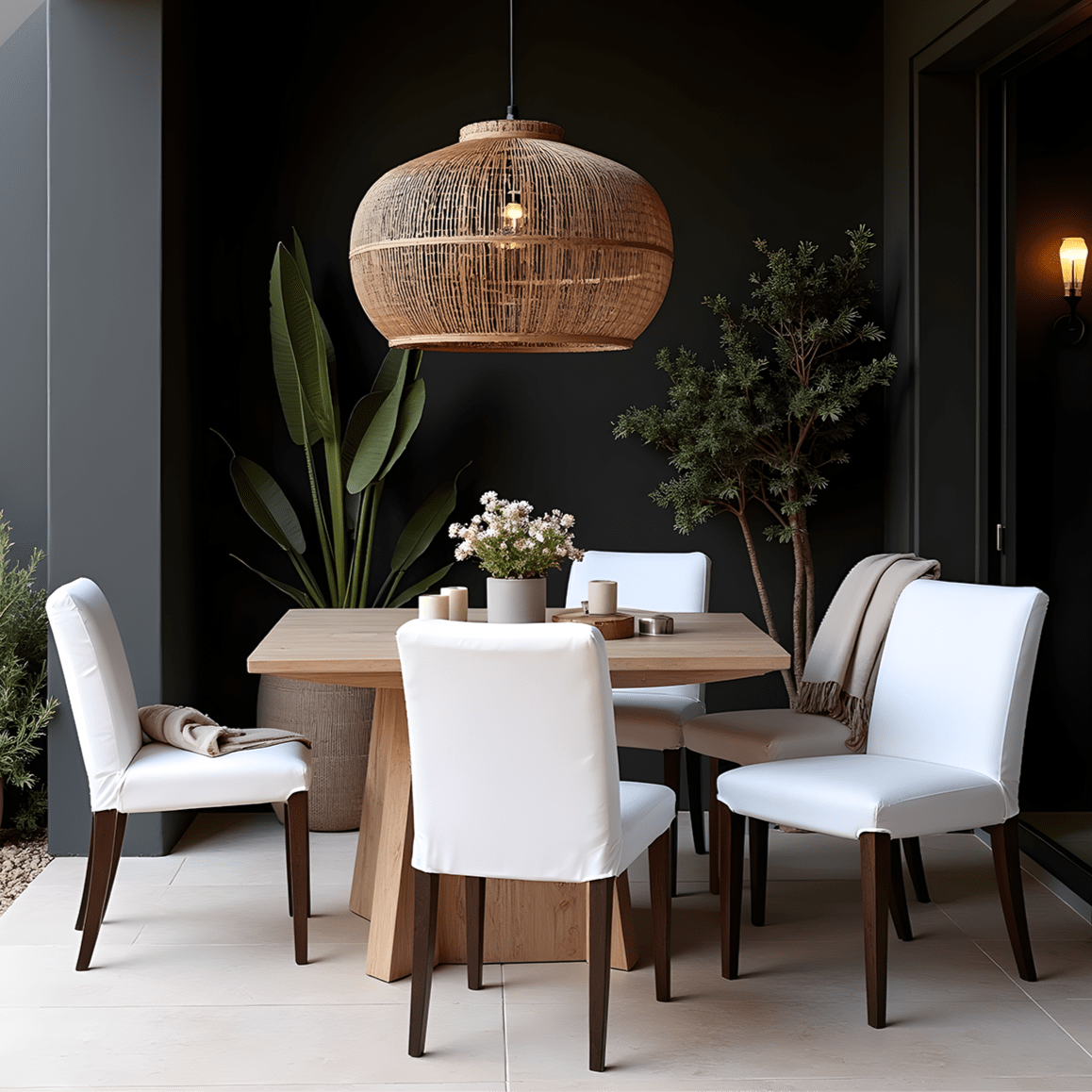 Rockin Cushions IKEA Henriksdal Dining Regular White European Linen Canvas Dining Chair Cover, Compatible with IKEA Henriksdal