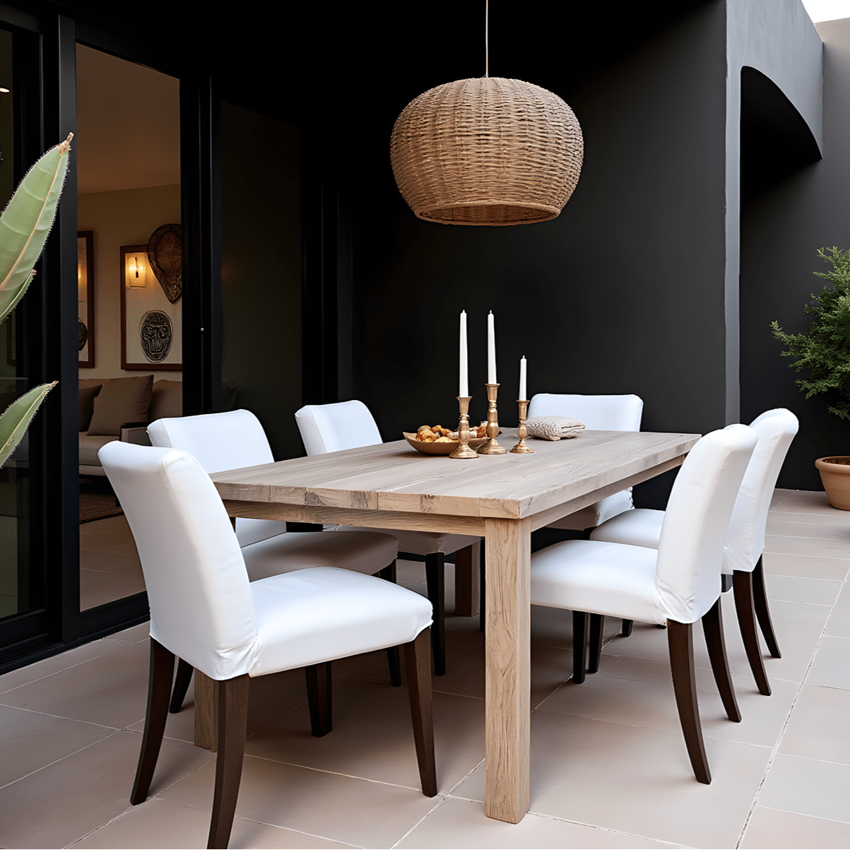 Rockin Cushions IKEA Henriksdal Dining Regular White European Linen Canvas Dining Chair Cover, Compatible with IKEA Henriksdal