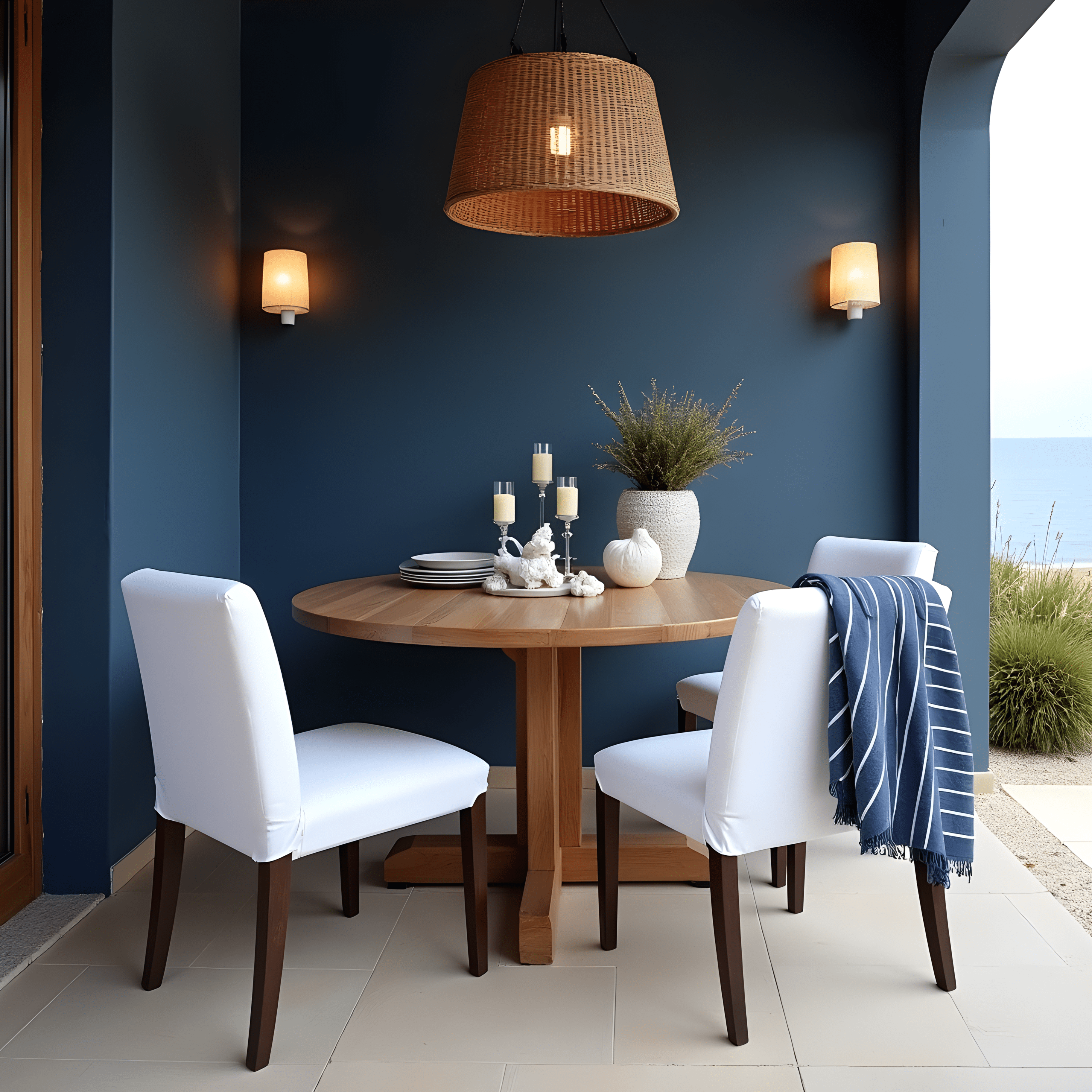 Rockin Cushions IKEA Henriksdal Dining Regular White European Linen Canvas Dining Chair Cover, Compatible with IKEA Henriksdal