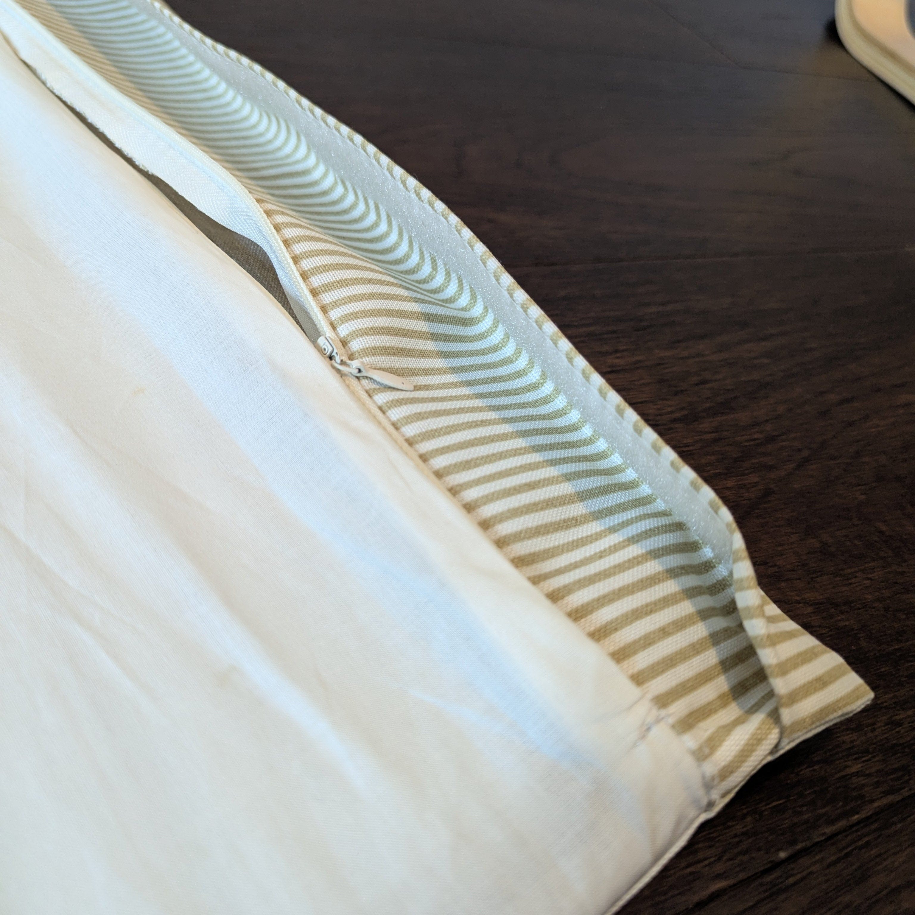 Rockin Cushions IKEA Kids Poang Beige Pinstripe Cushion Cover, Compatible with IKEA Children's Poang