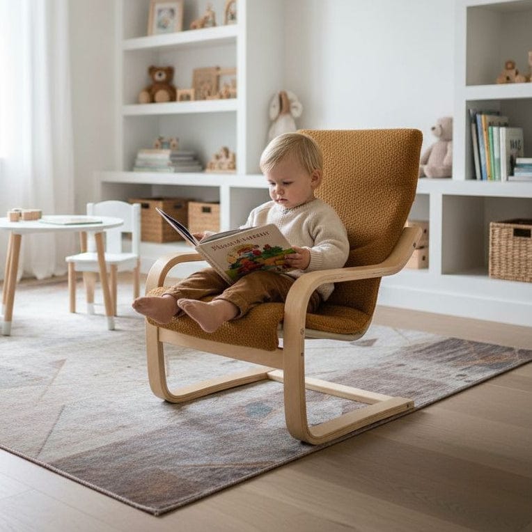 Rockin Cushions IKEA Kids Poang Cinnamon Brown Boucle Cushion Cover, Compatible with IKEA Children's Poang