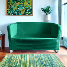 Load image into Gallery viewer, Rockin Cushions IKEA Knopparp Sofa 2 Seater IKEA KNOPPARP Slip Cover, Forest Green Velvet
