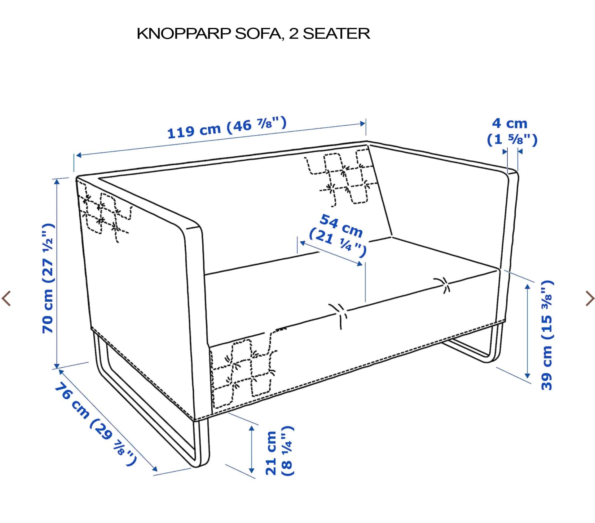 Rockin Cushions IKEA Knopparp Sofa Black Boho Mudcloth Arrow Print Slip Cover, Compatible with IKEA KNOPPARP