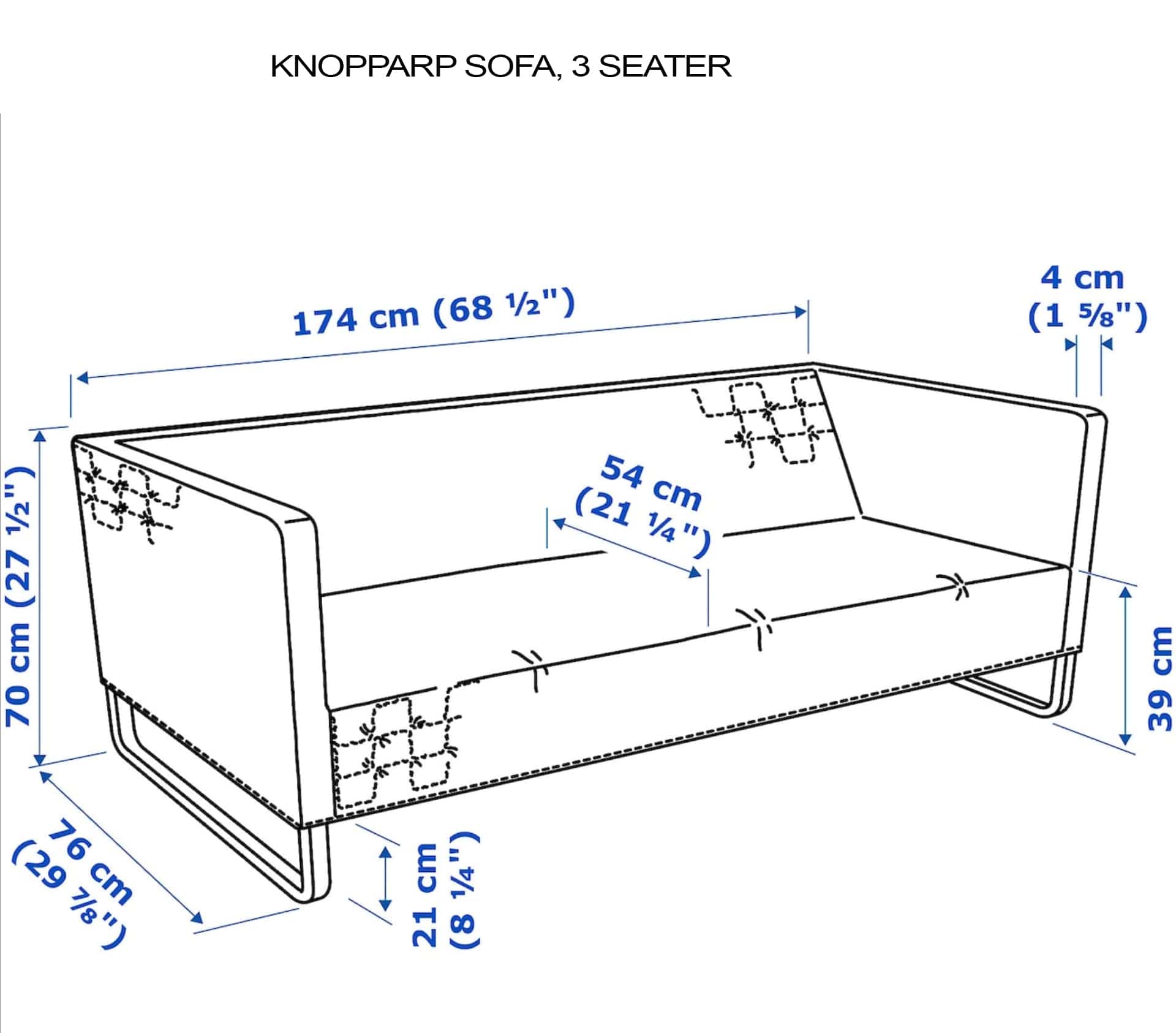Rockin Cushions IKEA Knopparp Sofa Black Boho Mudcloth Arrow Print Slip Cover, Compatible with IKEA KNOPPARP