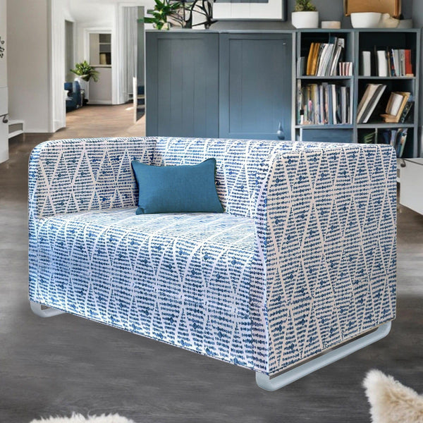 Boho Indigo Blue Slipcover for IKEA Knopparp Sofa – Vibrant - Main Image