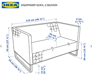 Rockin Cushions IKEA Knopparp Sofa Farmhouse Beige Linen IKEA KNOPPARP Slip Cover