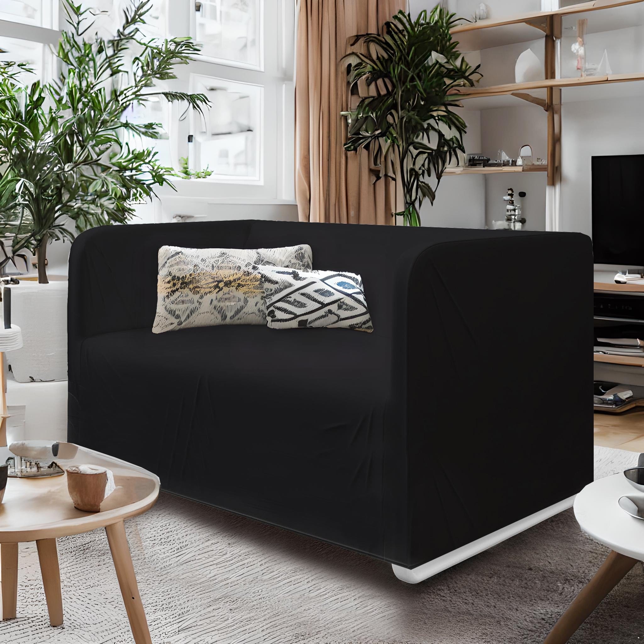 Rockin Cushions IKEA Knopparp Sofa Solid Black European Linen IKEA KNOPPARP Slip Cover