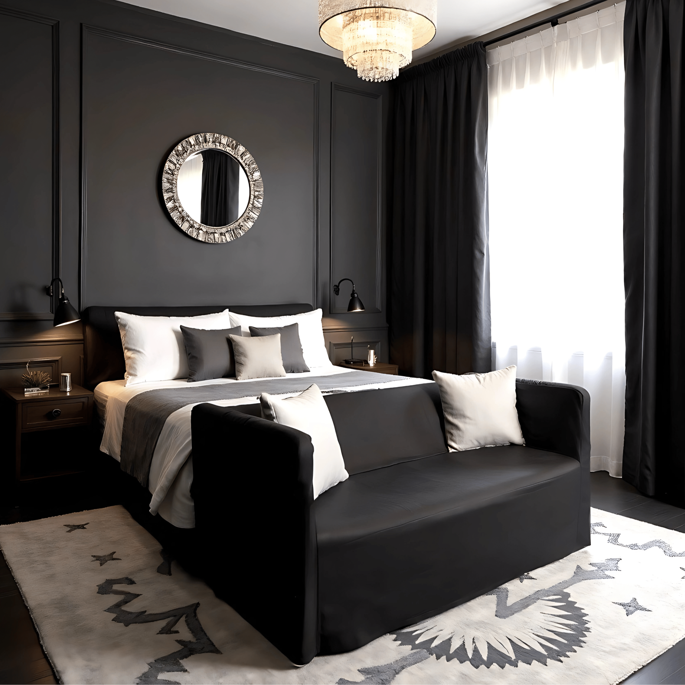 Rockin Cushions IKEA Knopparp Sofa Solid Black European Linen Slip Cover, Compatible with IKEA KNOPPARP