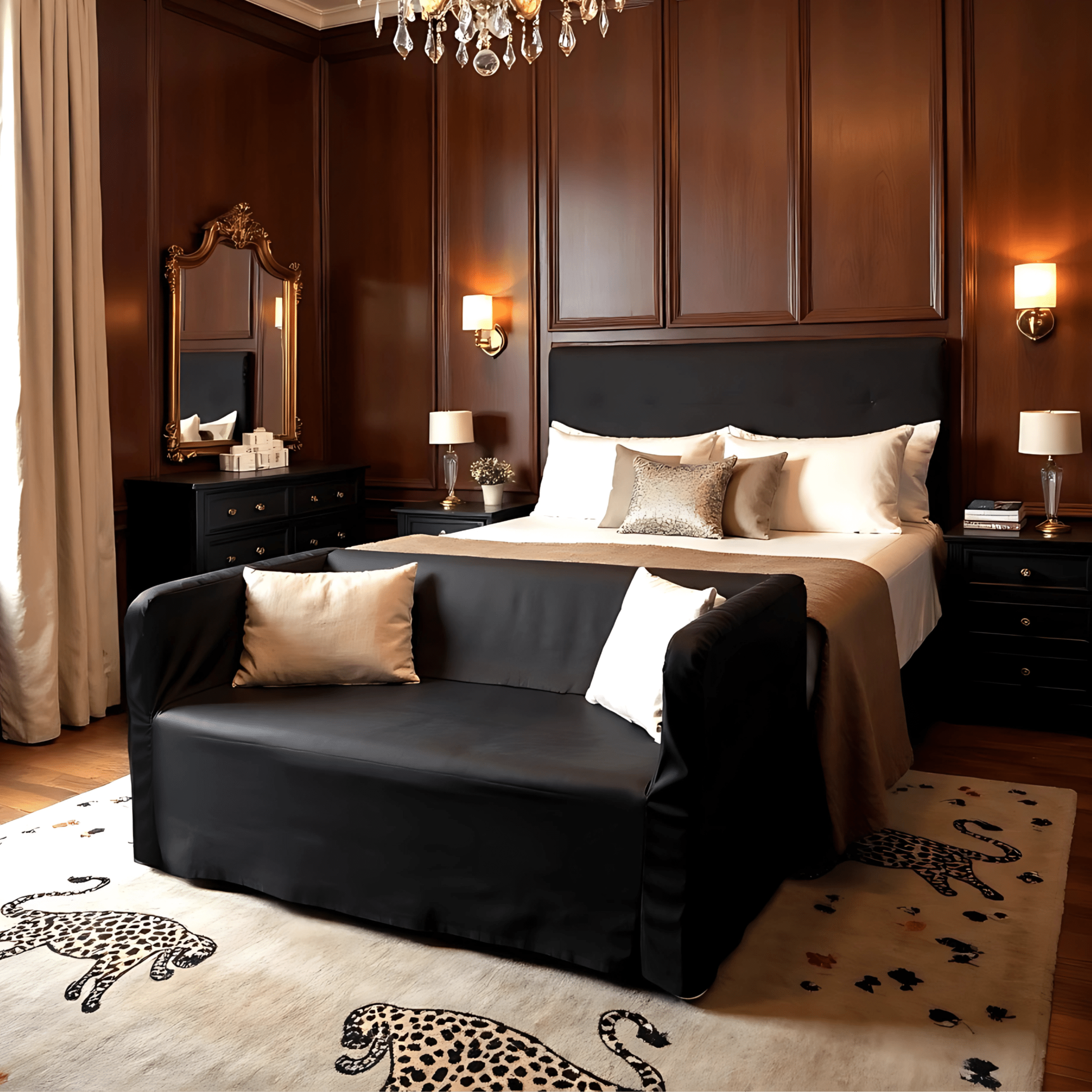 Rockin Cushions IKEA Knopparp Sofa Solid Black European Linen Slip Cover, Compatible with IKEA KNOPPARP