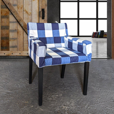 Rockin Cushions IKEA Nils Chair SALE IKEA NILS Buffalo Check Navy Blue Plaid Chair Cover, Compatible with IKEA Nils Armchair