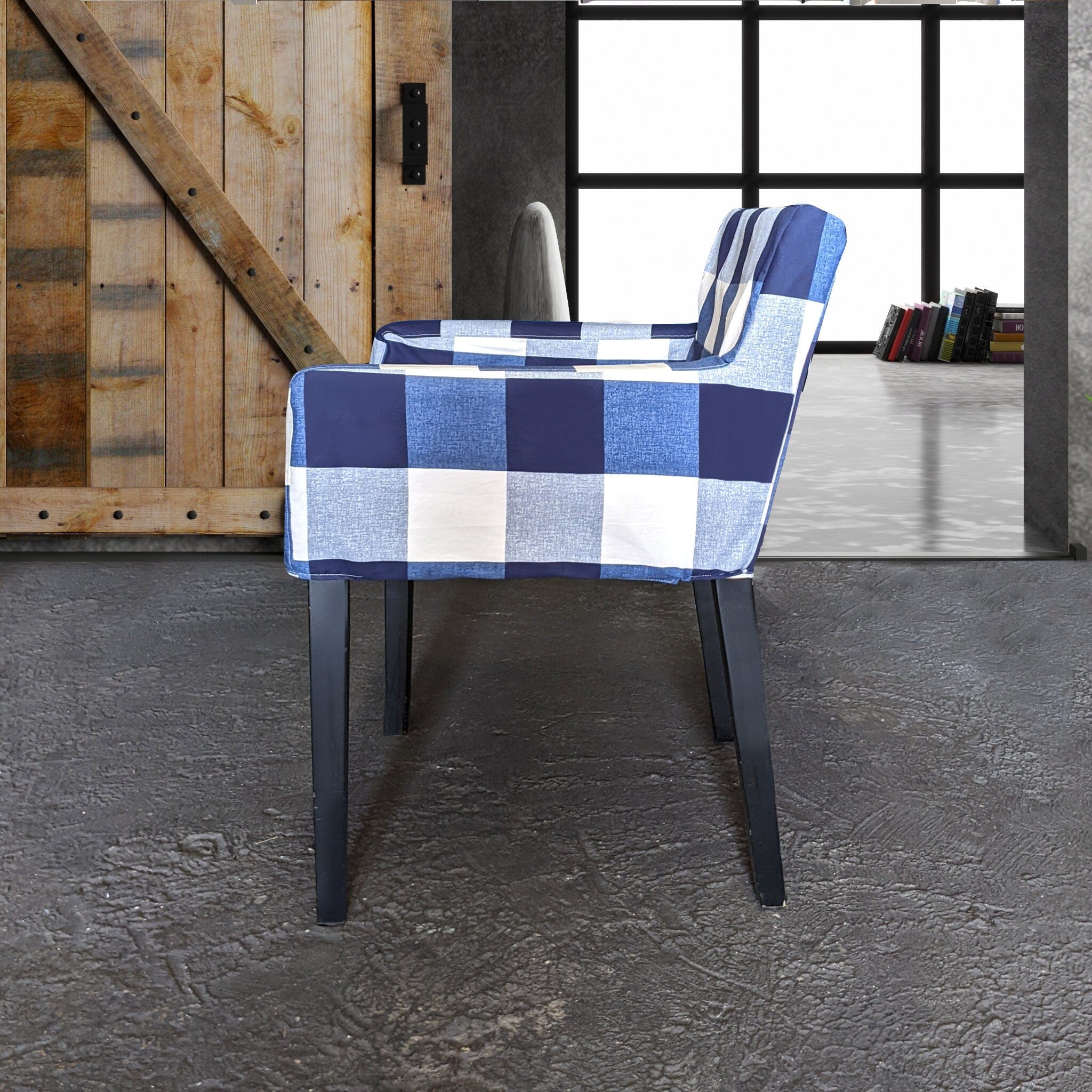 Rockin Cushions IKEA Nils Chair SALE IKEA NILS Buffalo Check Navy Blue Plaid Chair Cover, Compatible with IKEA Nils Armchair