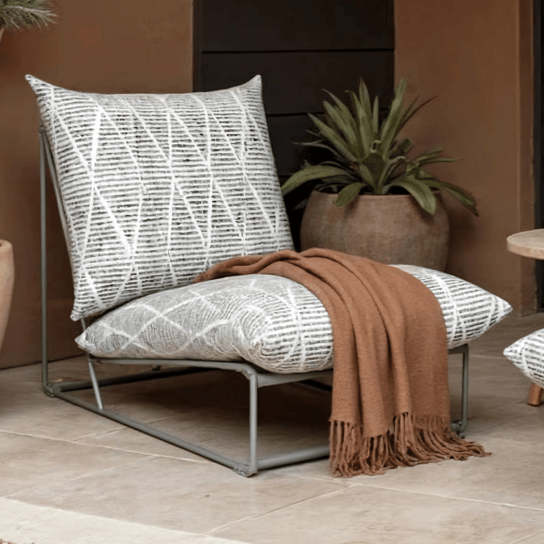 Rockin Cushions IKEA Outdoor Slipcovers 1 pillow and 1 seat cover Grey Boho Outdoor Slipcovers, Compatible with IKEA Havsten - Made to Order