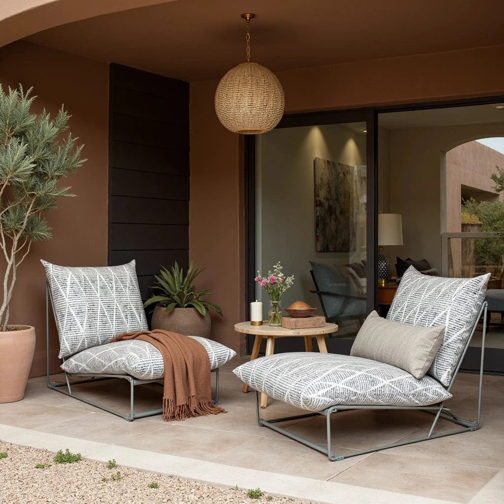 Rockin Cushions IKEA Outdoor Slipcovers 1 pillow and 1 seat cover Grey Boho Outdoor Slipcovers, Compatible with IKEA Havsten - Made to Order