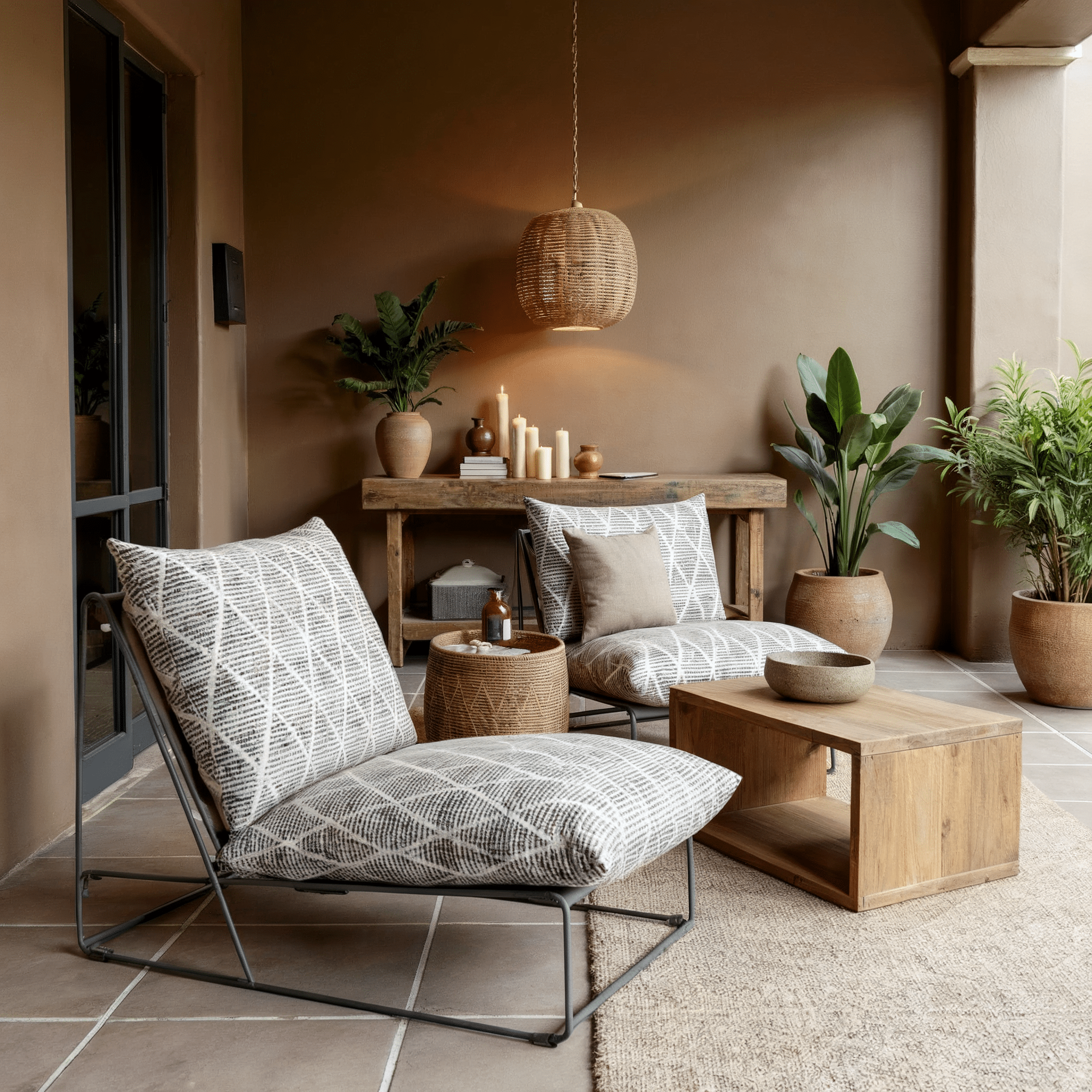 Rockin Cushions IKEA Outdoor Slipcovers 1 pillow and 1 seat cover Grey Boho Outdoor Slipcovers, Compatible with IKEA Havsten - Made to Order