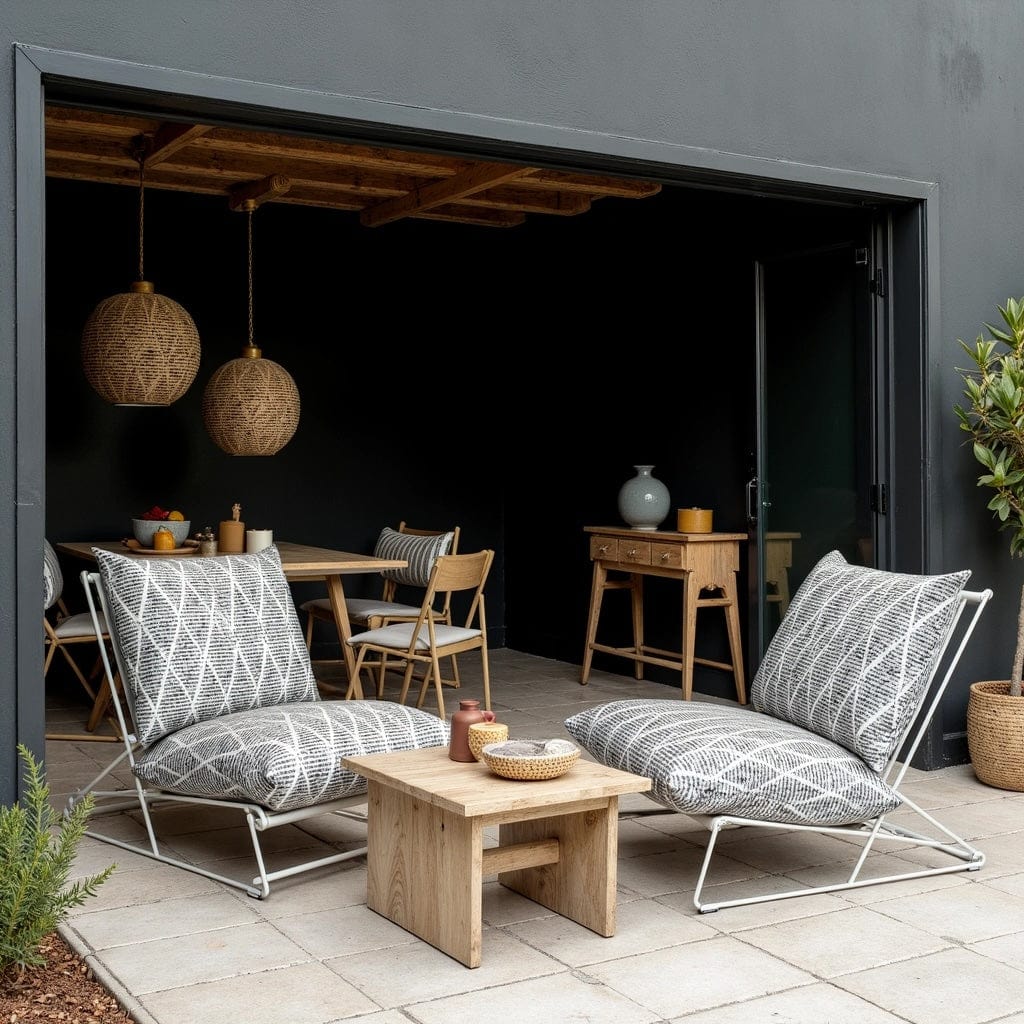 Rockin Cushions IKEA Outdoor Slipcovers 1 pillow and 1 seat cover Grey Boho Outdoor Slipcovers, Compatible with IKEA Havsten - Made to Order