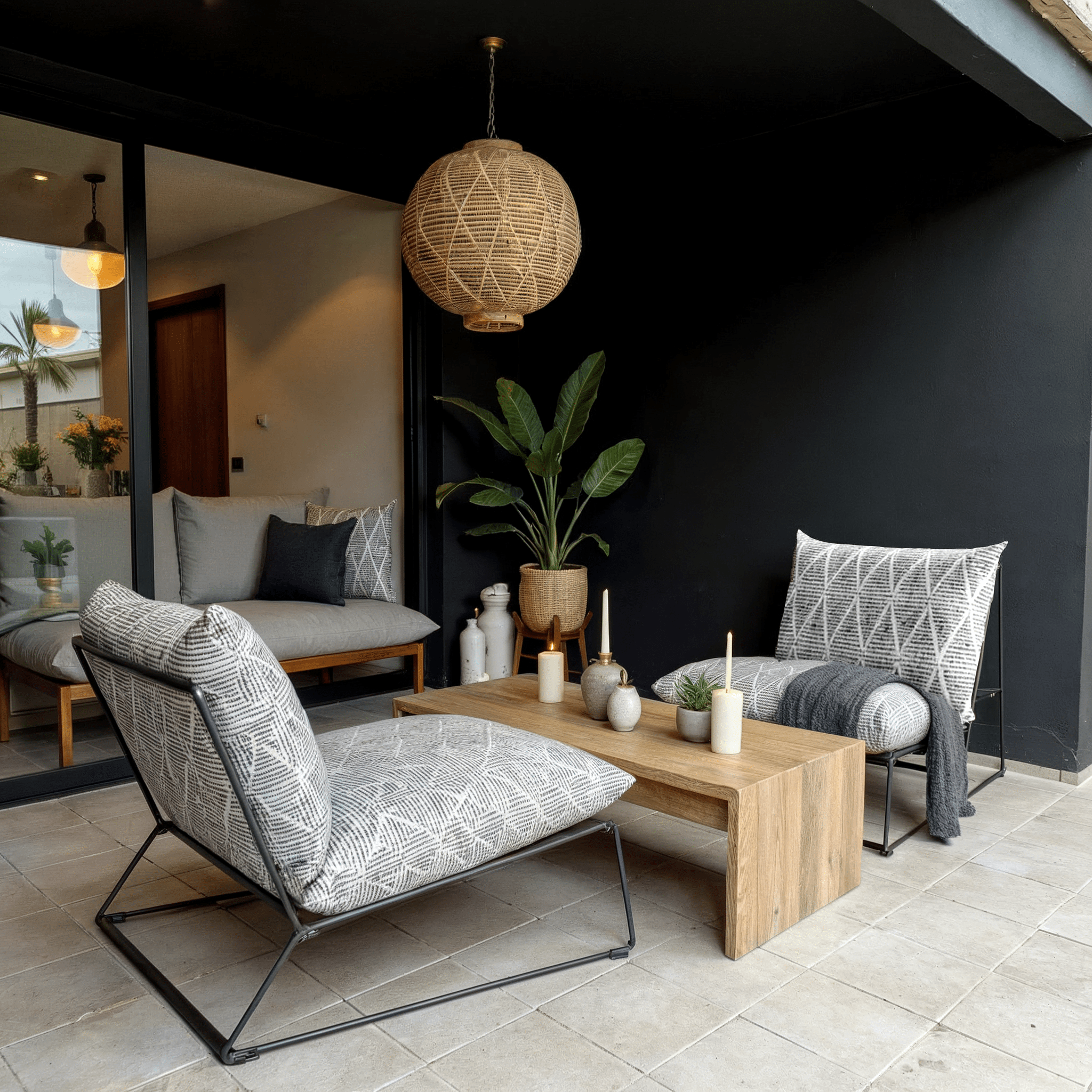 Rockin Cushions IKEA Outdoor Slipcovers 1 pillow and 1 seat cover Grey Boho Outdoor Slipcovers, Compatible with IKEA Havsten - Made to Order