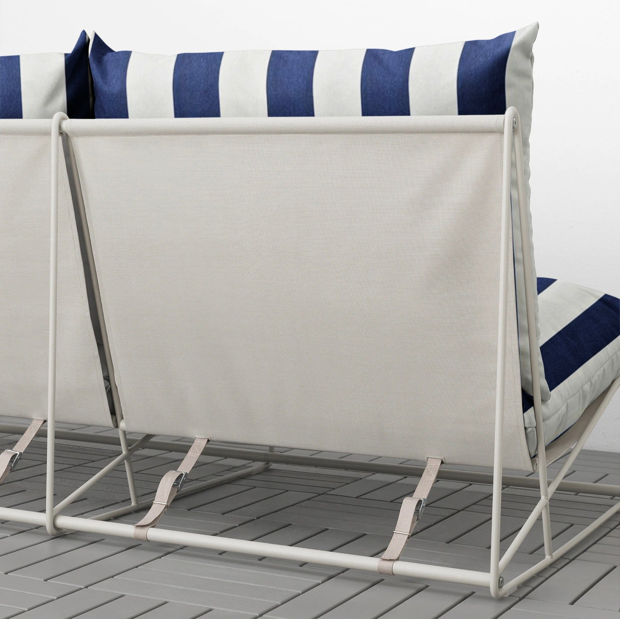 Rockin Cushions IKEA Outdoor Slipcovers 1 pillow and 1 seat cover Navy Blue Stripe Outdoor Slipcovers, Compatible with IKEA Havsten - Made to Order