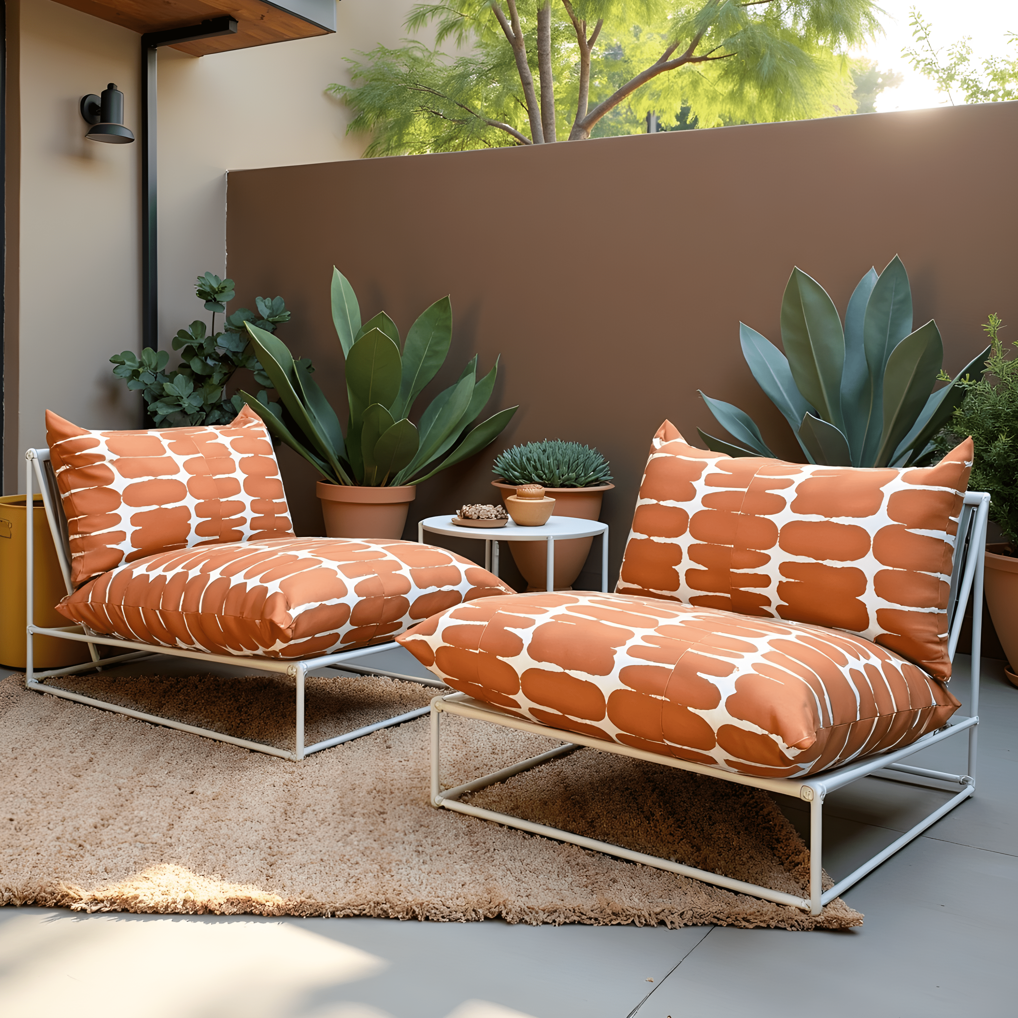 Rockin Cushions IKEA Outdoor Slipcovers 1 pillow and 1 seat cover Terracotta Shibori Outdoor Slipcovers, Compatible with IKEA Havsten - Made to Order