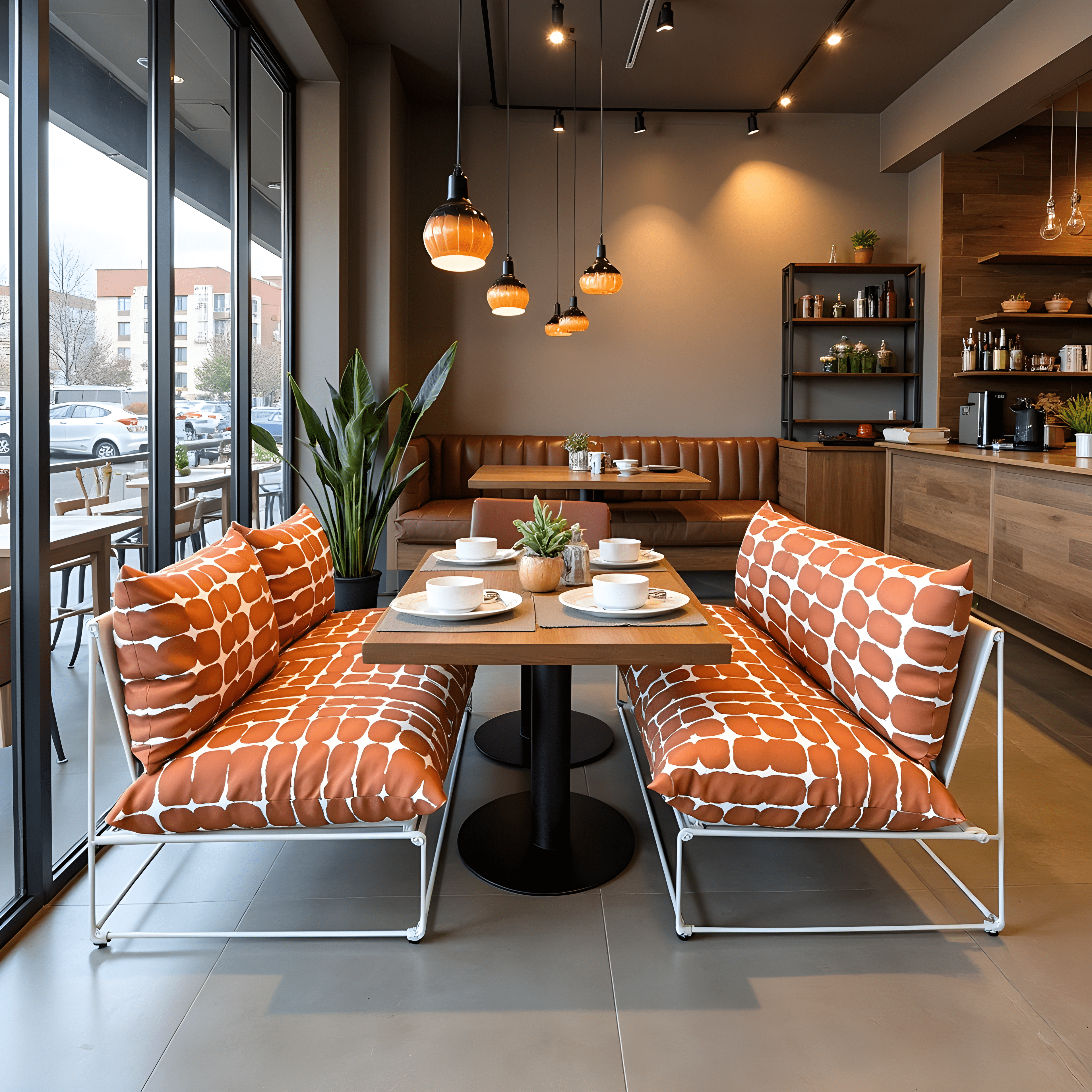 Rockin Cushions IKEA Outdoor Slipcovers 1 pillow and 1 seat cover Terracotta Shibori Outdoor Slipcovers, Compatible with IKEA Havsten - Made to Order